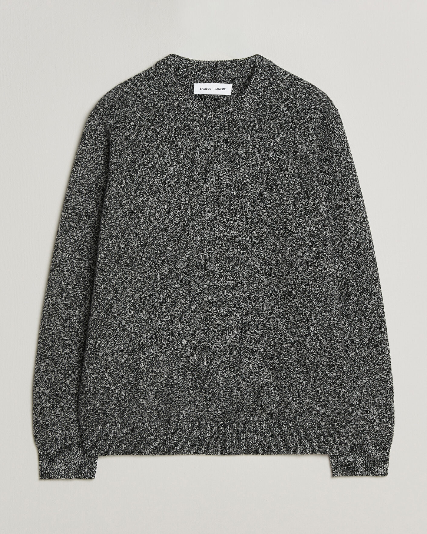 Uomini | Maglieria | Samsøe Samsøe | Isak Knitted Crew Neck Black White Melange