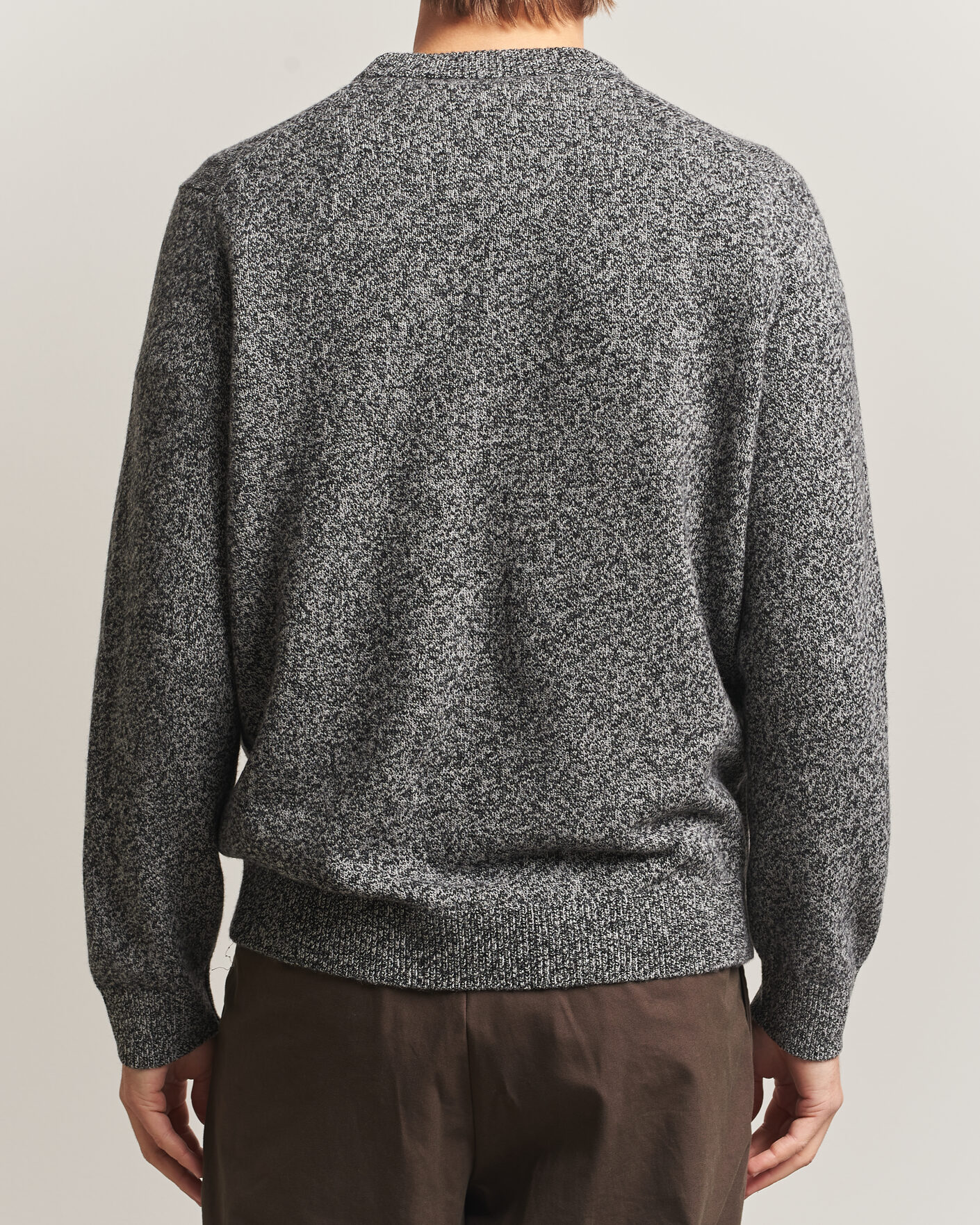 Uomini | Maglieria | Samsøe Samsøe | Isak Knitted Crew Neck Black White Melange