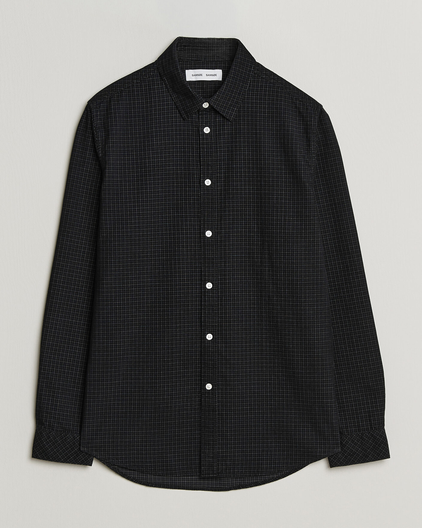 Uomini | Camicie | Samsøe Samsøe | Liam Baby Cord Checked Shirt Black