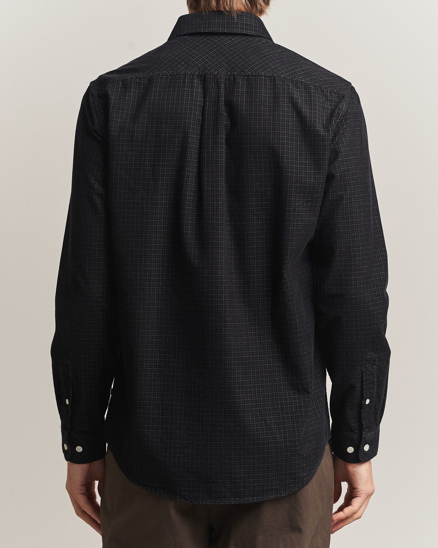 Uomini | Camicie | Samsøe Samsøe | Liam Baby Cord Checked Shirt Black