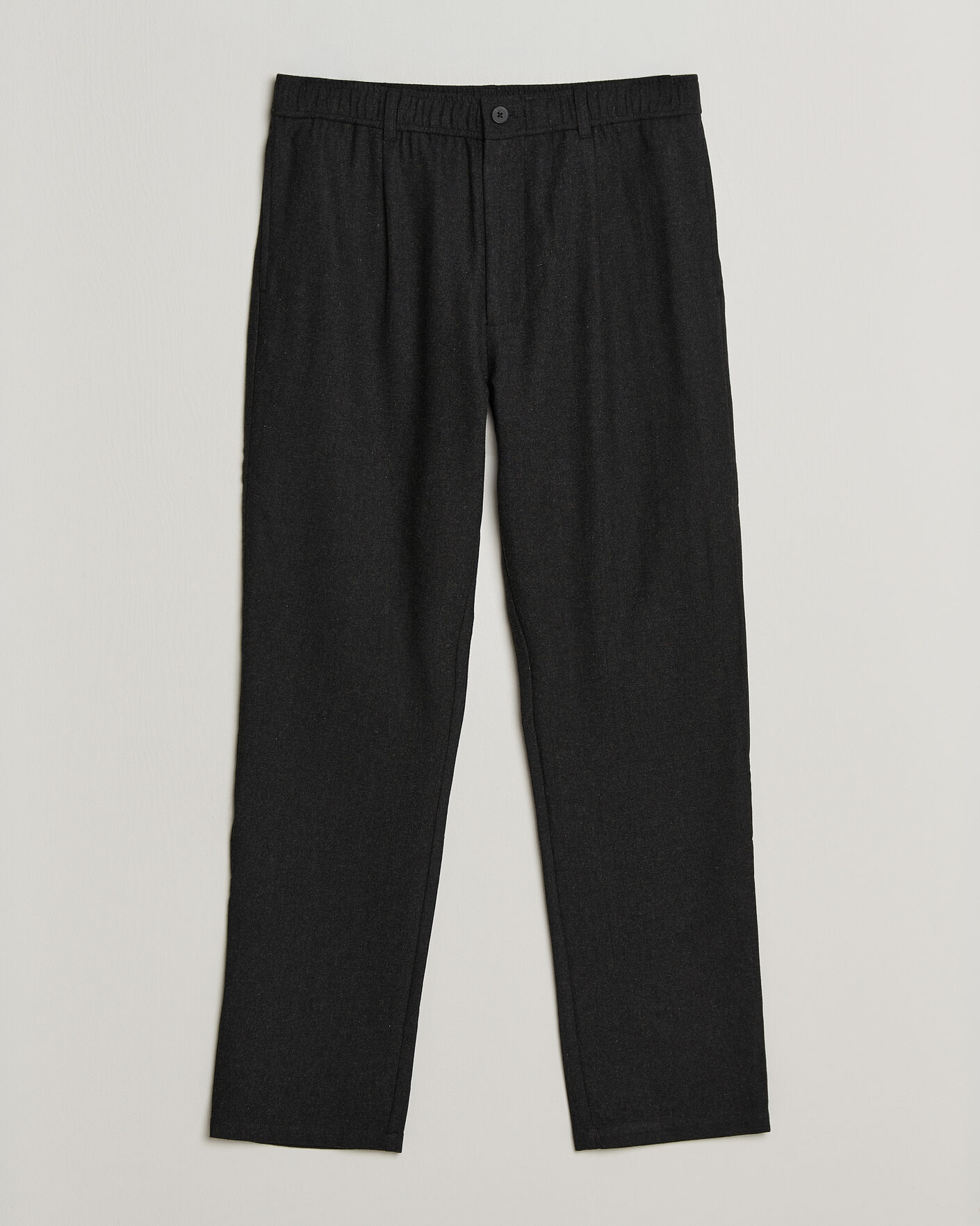 Uomini | Pantaloni | Samsøe Samsøe | Bertil Flannel Drawstring Trousers Black Melange