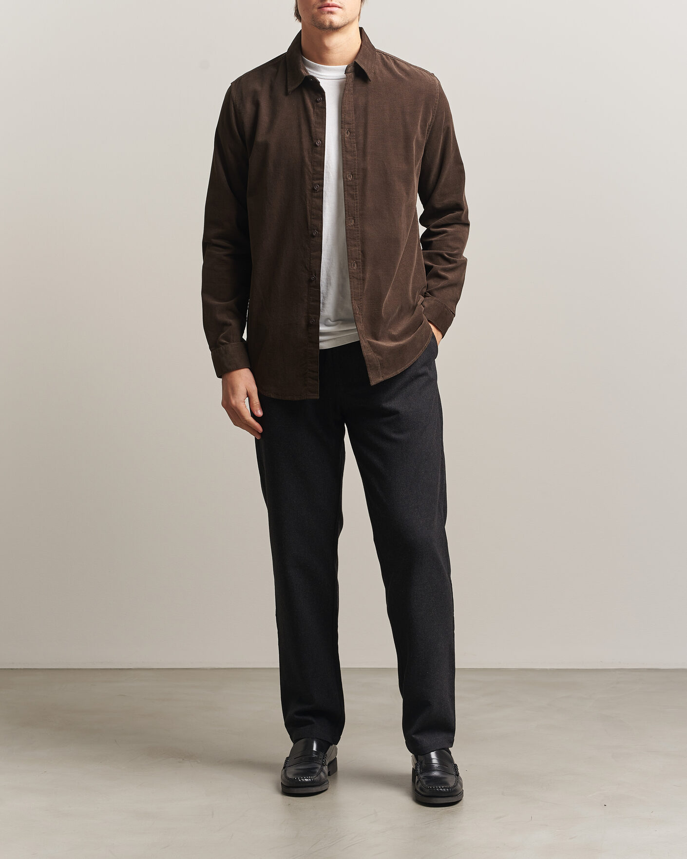 Uomini | Pantaloni | Samsøe Samsøe | Bertil Flannel Drawstring Trousers Black Melange