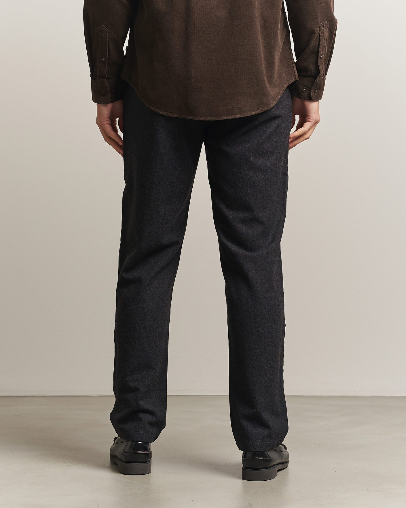 Uomini | Pantaloni | Samsøe Samsøe | Bertil Flannel Drawstring Trousers Black Melange