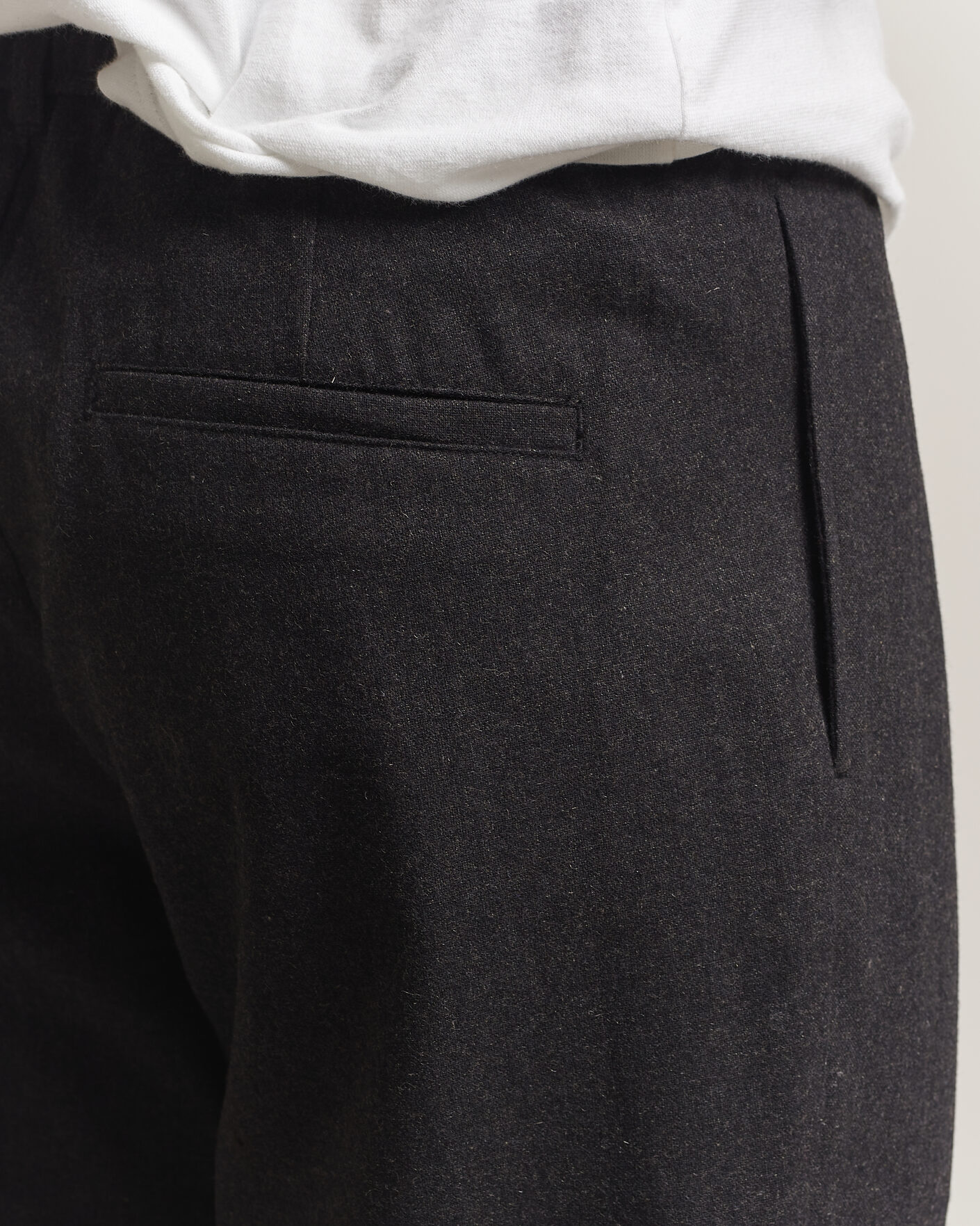 Uomini | Pantaloni | Samsøe Samsøe | Bertil Flannel Drawstring Trousers Black Melange