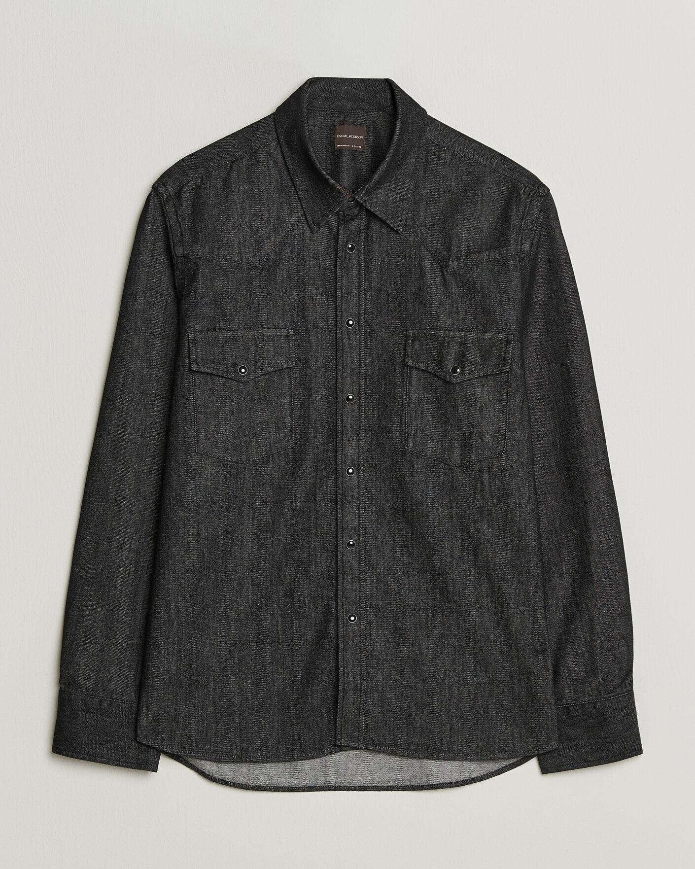 Uomini | Camicie | Oscar Jacobson | Straight Fit Western Shirt Dark Grey