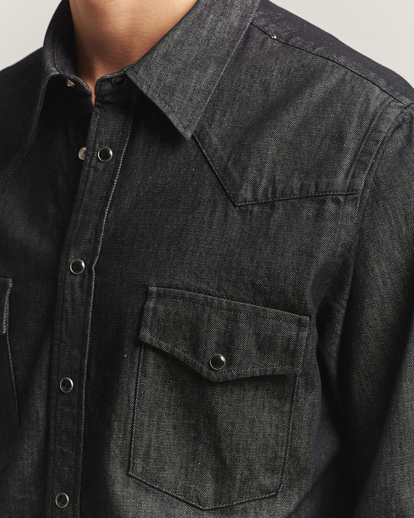 Uomini | Camicie | Oscar Jacobson | Straight Fit Western Shirt Dark Grey