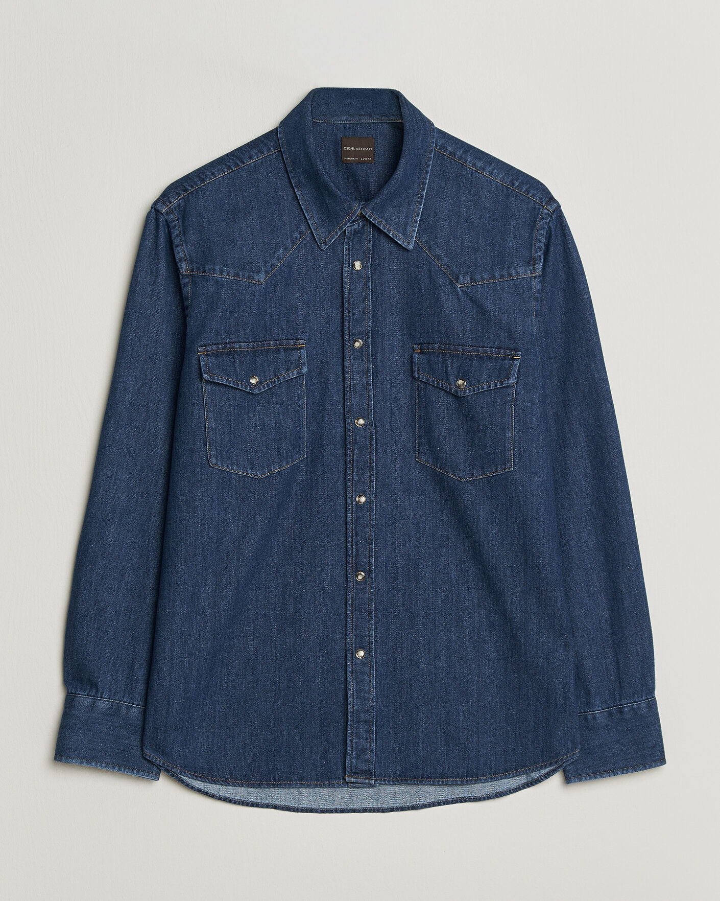 Uomini | Camicie | Oscar Jacobson | Straight Fit Western Shirt Blue