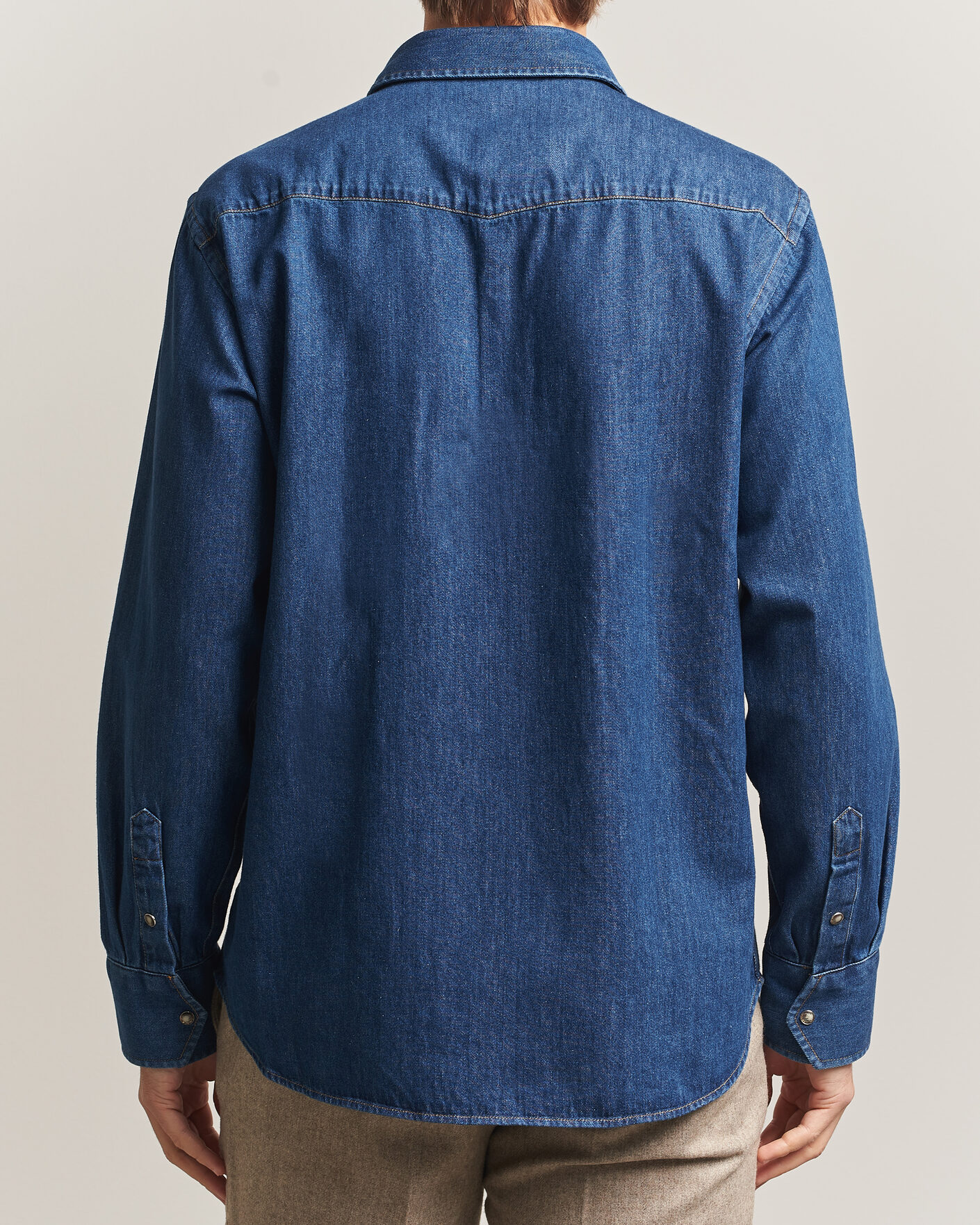 Uomini | Camicie | Oscar Jacobson | Straight Fit Western Shirt Blue