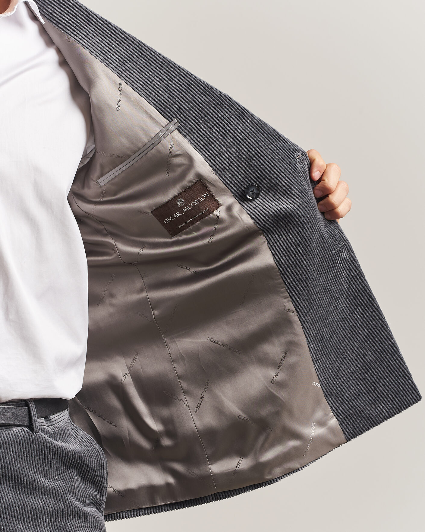 Uomini | Blazers | Oscar Jacobson | Farris Corduroy Blazer Grey