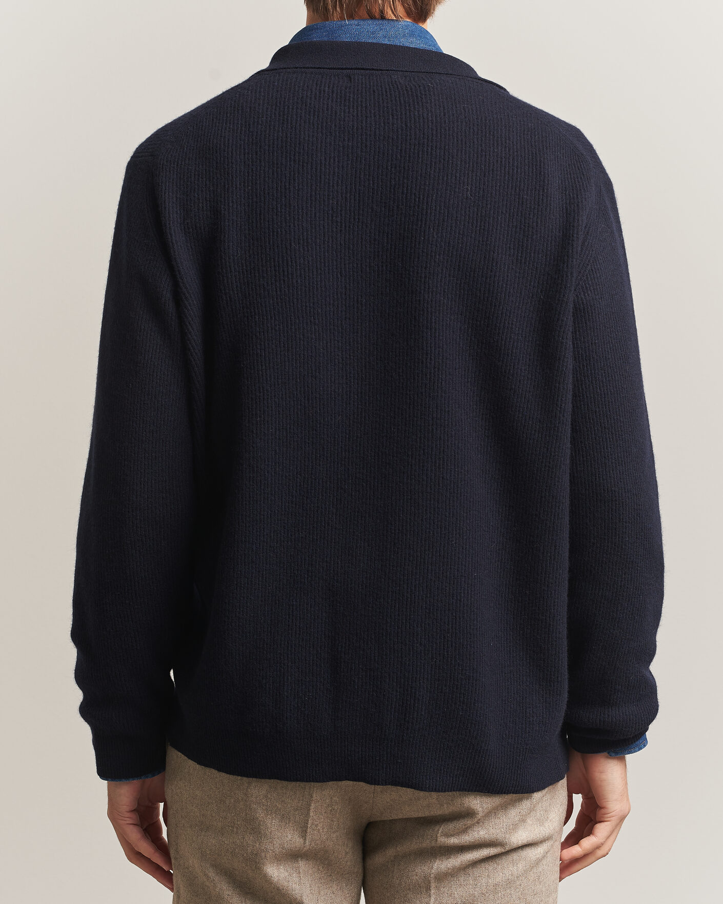 Uomini | Maglieria | Oscar Jacobson | Federico Wool/Cashmere Cardigan Navy