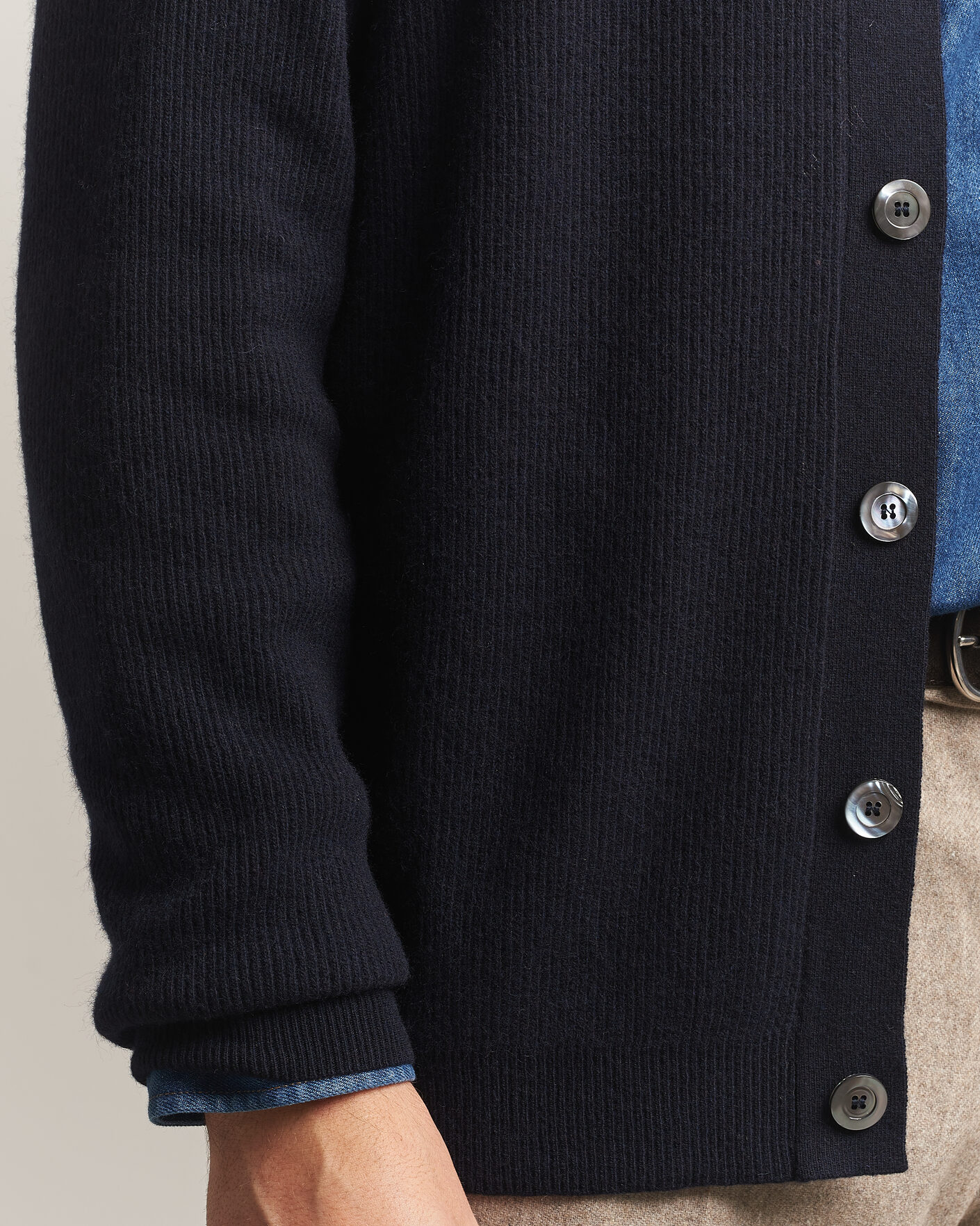 Uomini | Maglieria | Oscar Jacobson | Federico Wool/Cashmere Cardigan Navy