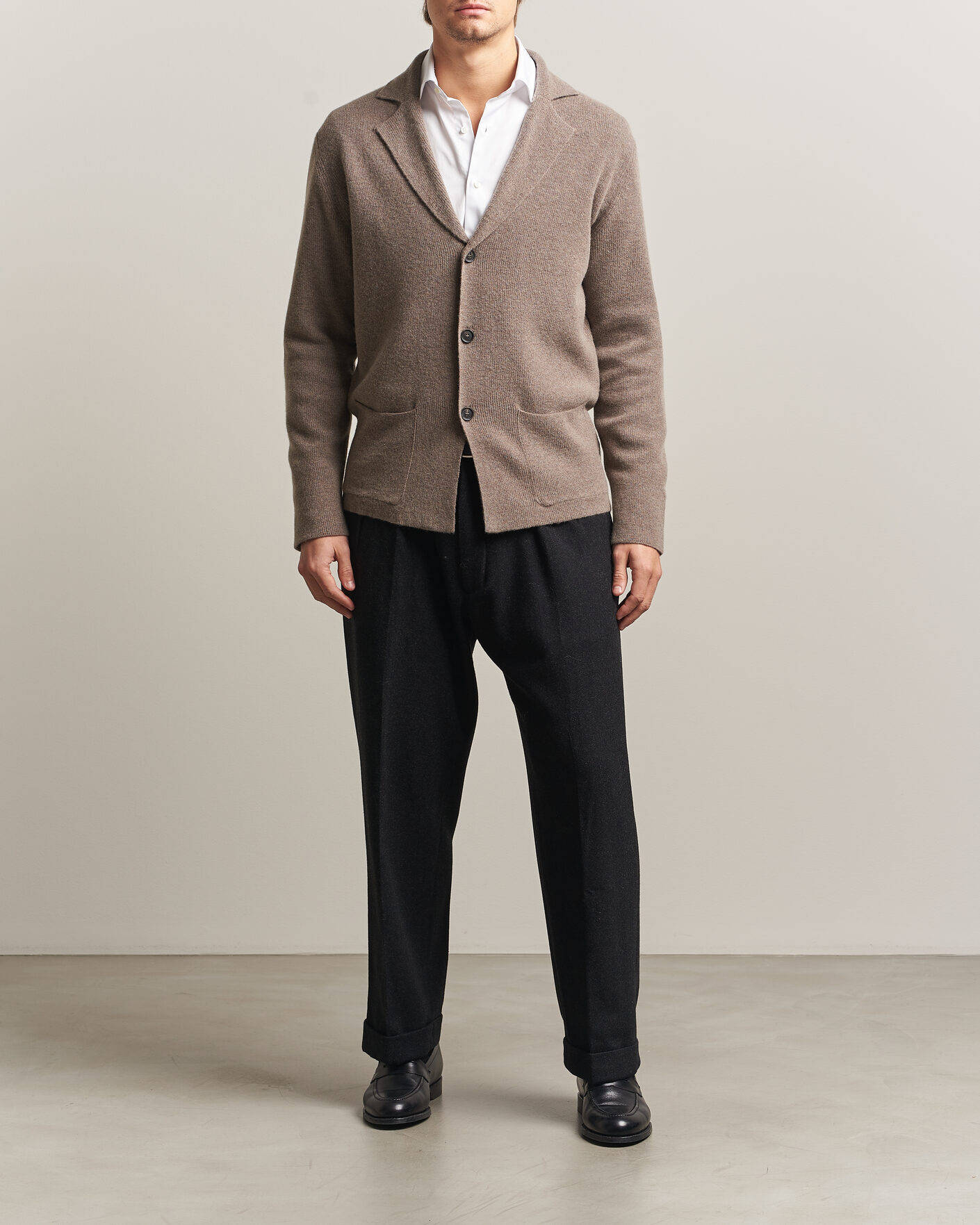 Uomini | Blazers | Oscar Jacobson | Antonio Knitted Blazer Taupe