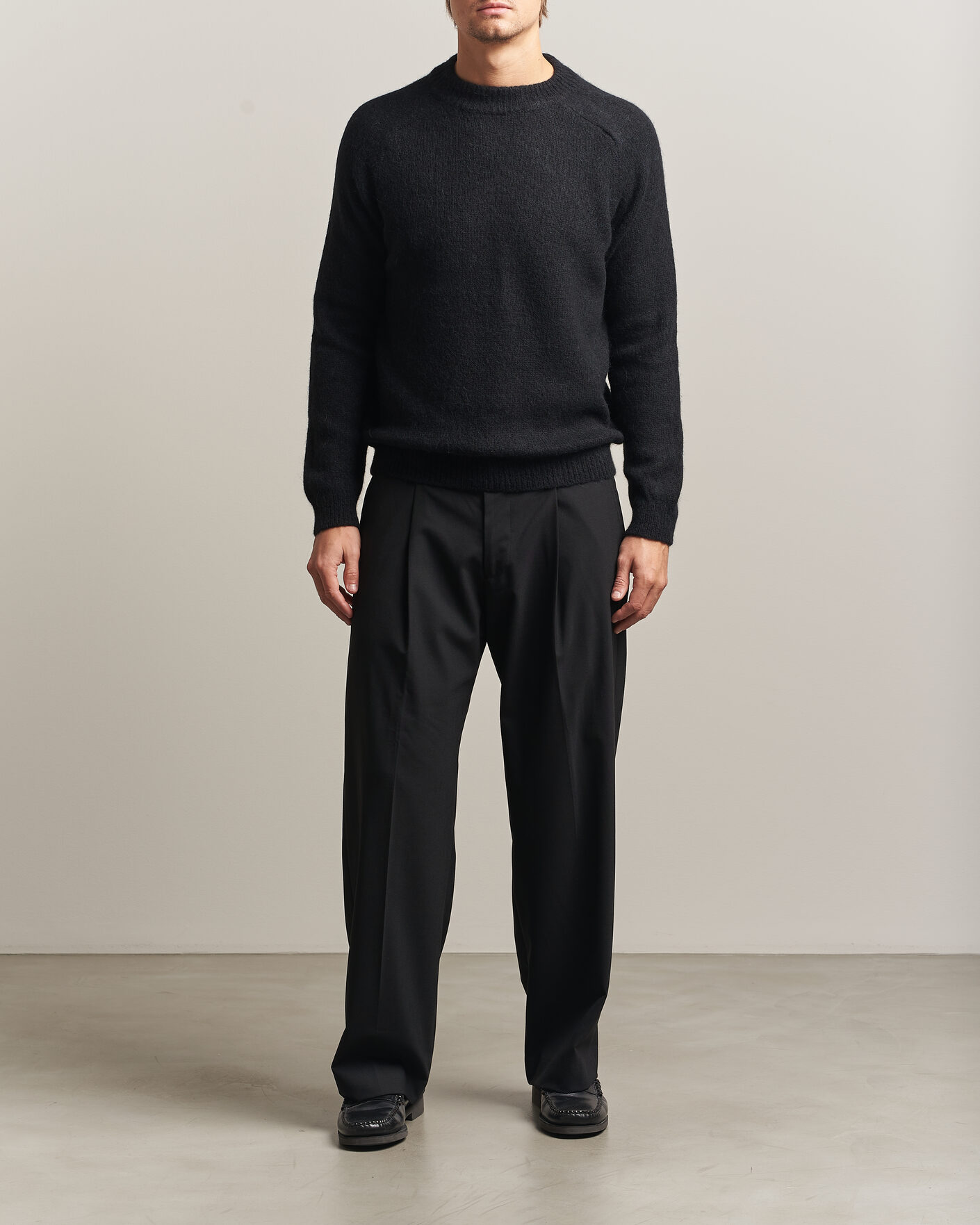 Uomini | Maglieria | Oscar Jacobson | Andie Alpacka/Merino Knitted Sweater Black