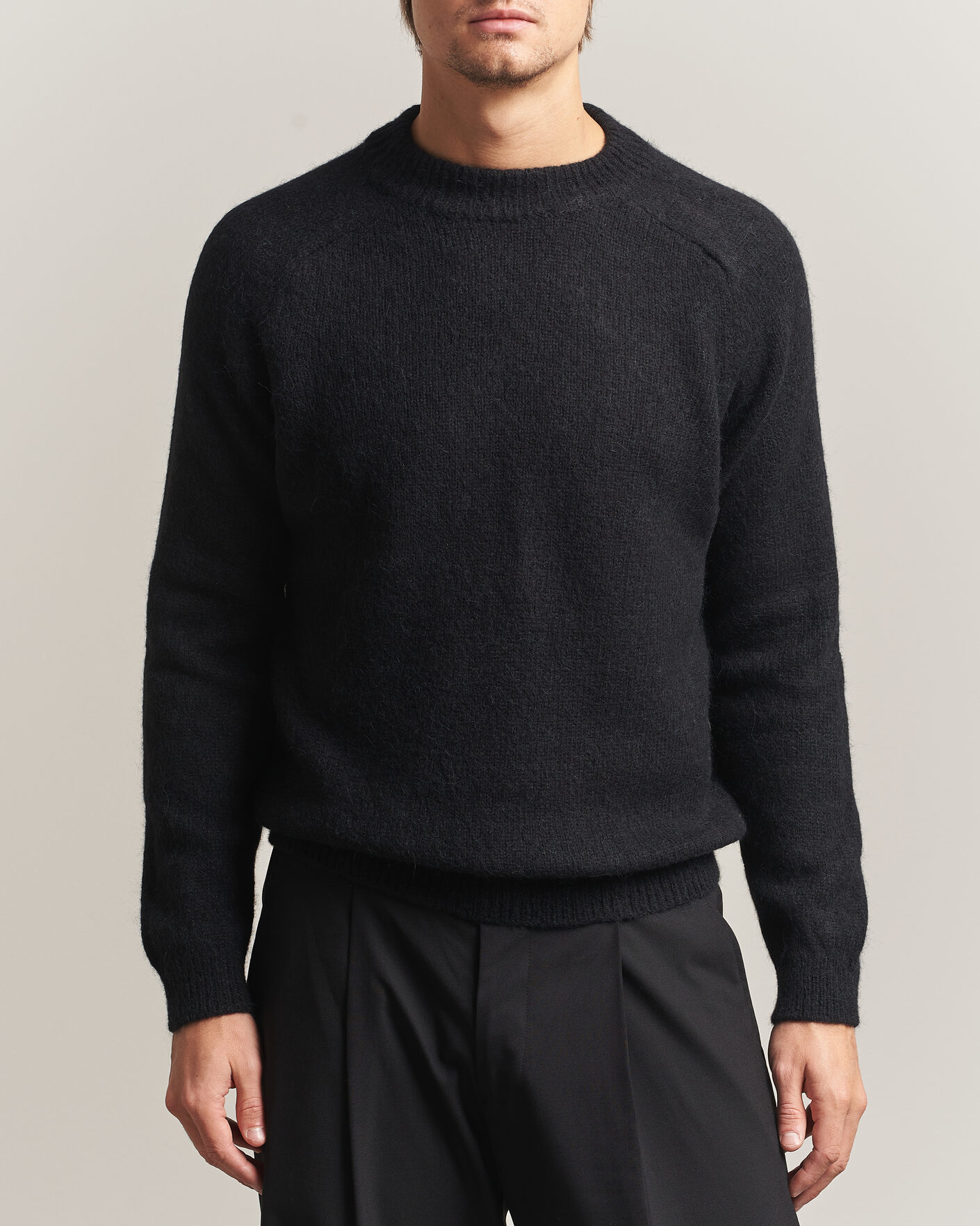 Uomini | Maglieria | Oscar Jacobson | Andie Alpacka/Merino Knitted Sweater Black
