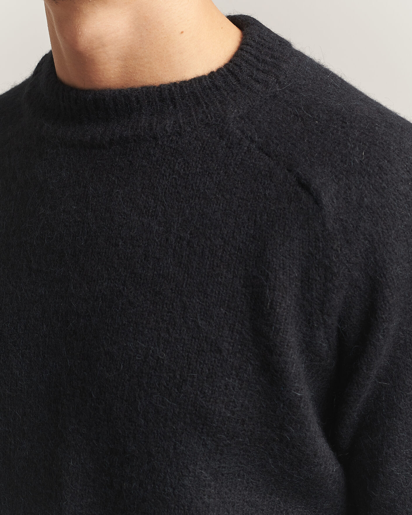 Uomini | Maglieria | Oscar Jacobson | Andie Alpacka/Merino Knitted Sweater Black
