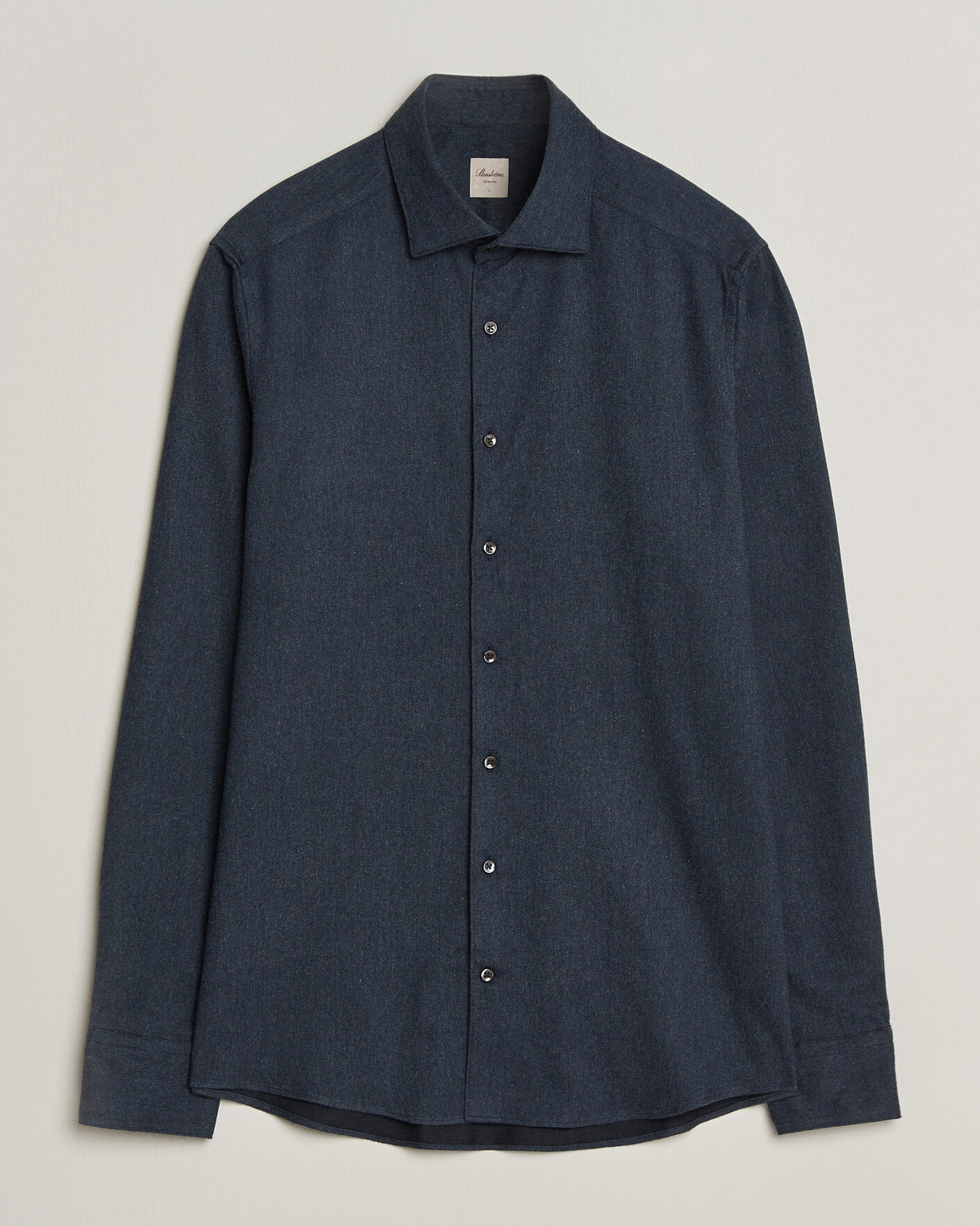 Uomini | Camicie | Stenströms | Slimline Flannel Shirt Navy
