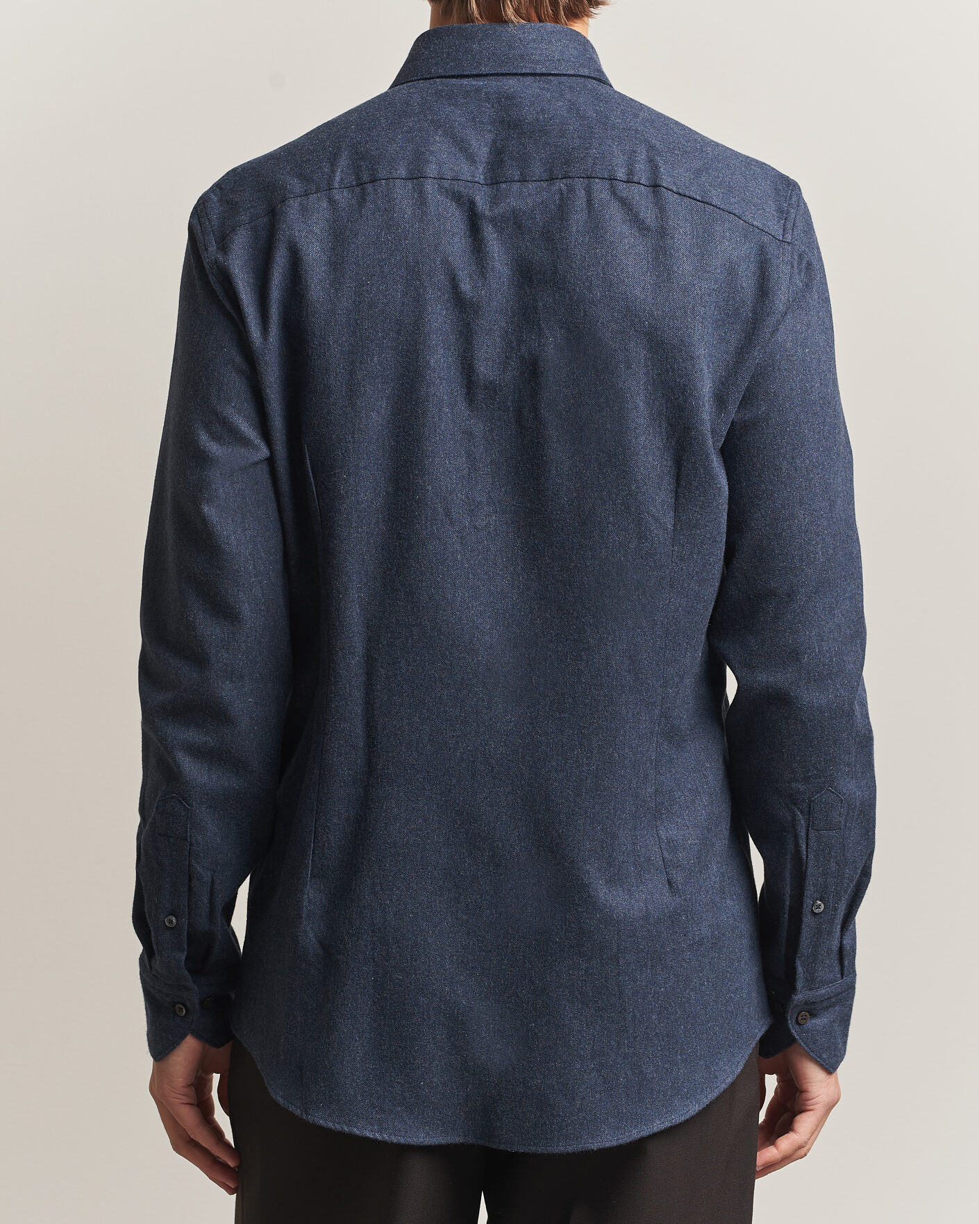 Uomini | Camicie | Stenströms | Slimline Flannel Shirt Navy
