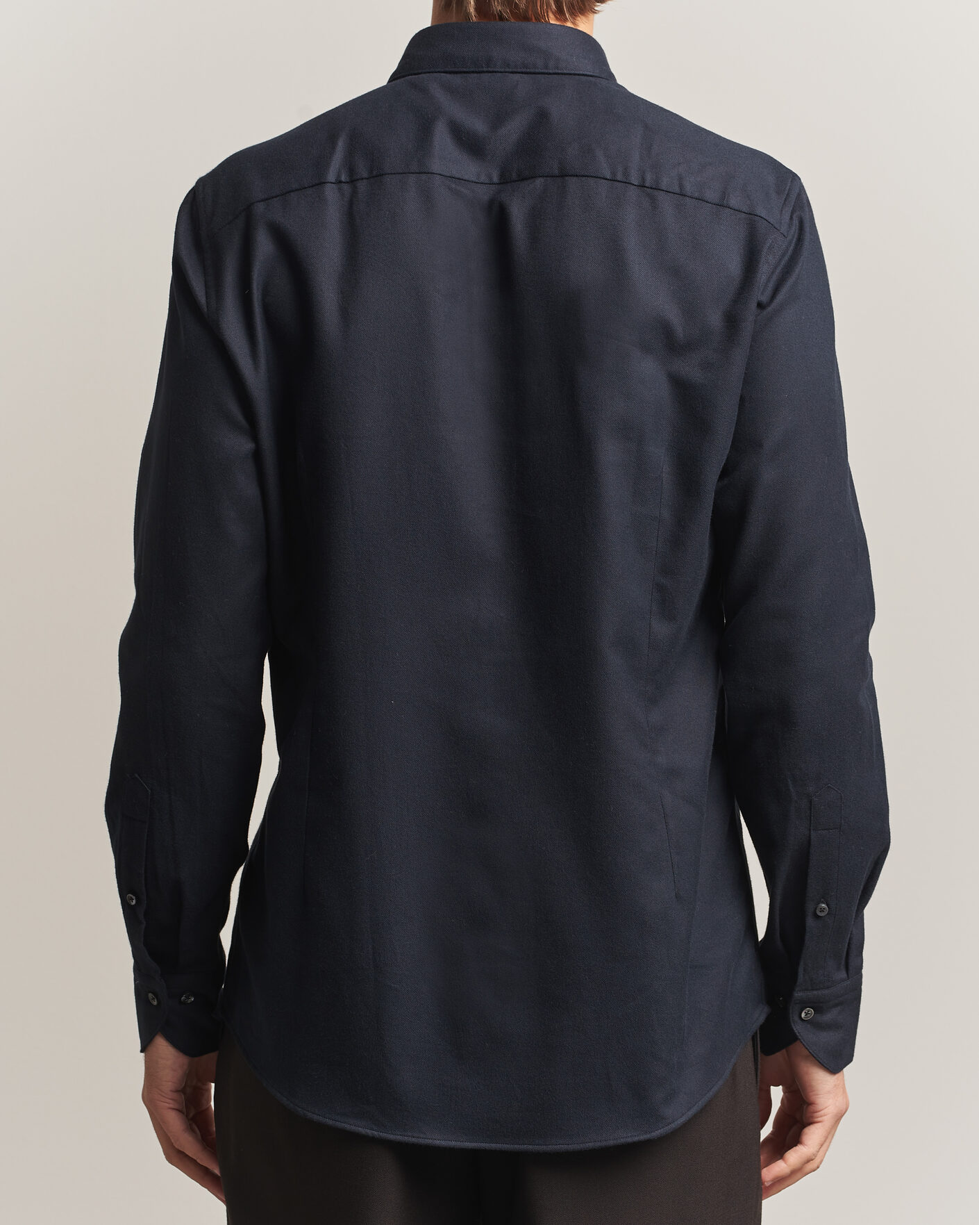 Uomini | Camicie | Stenströms | Slimline Flannel Shirt Black