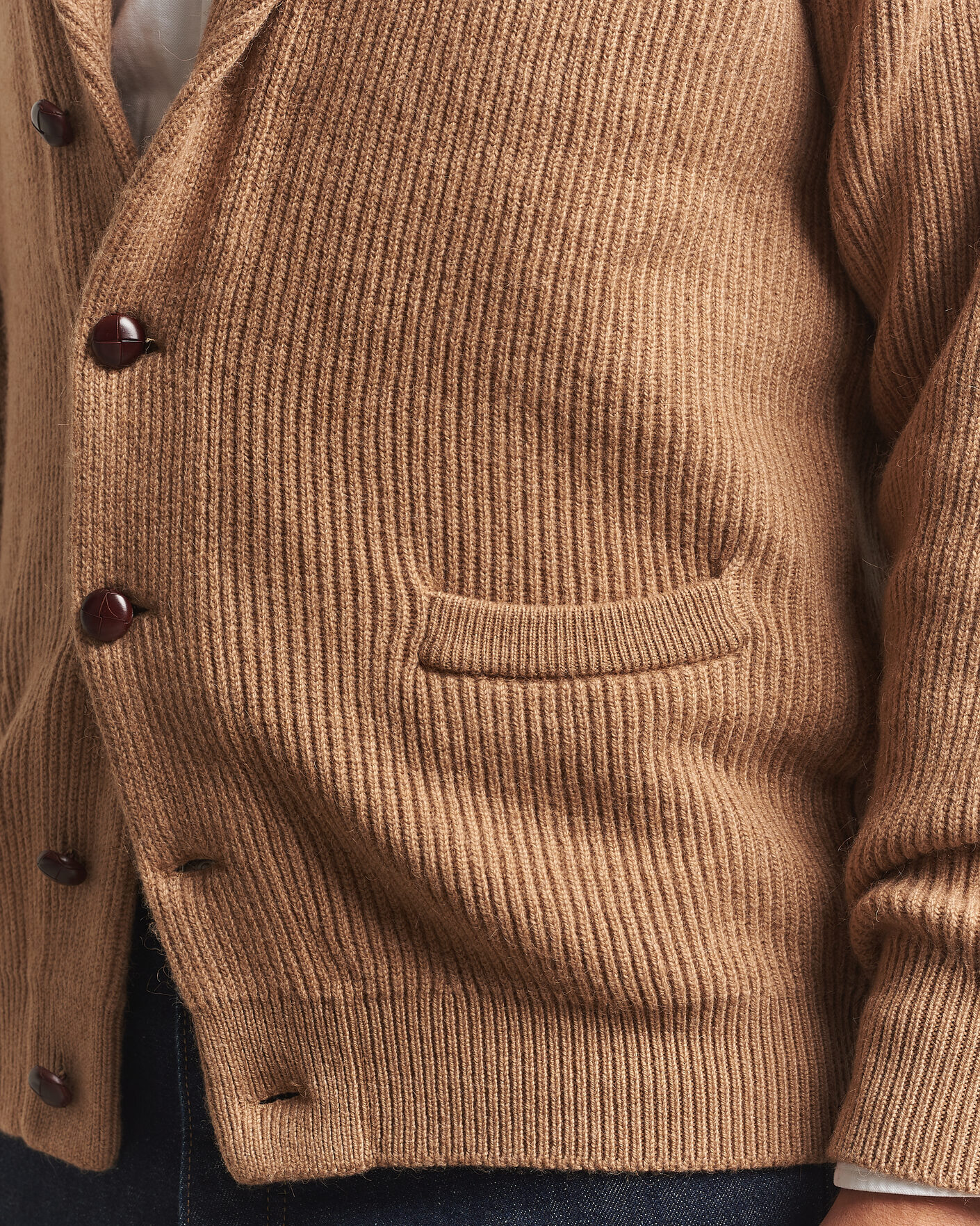 Uomini | Maglieria | William Lockie | Windsor Camelhair Shawl Cardigan Natural Brown