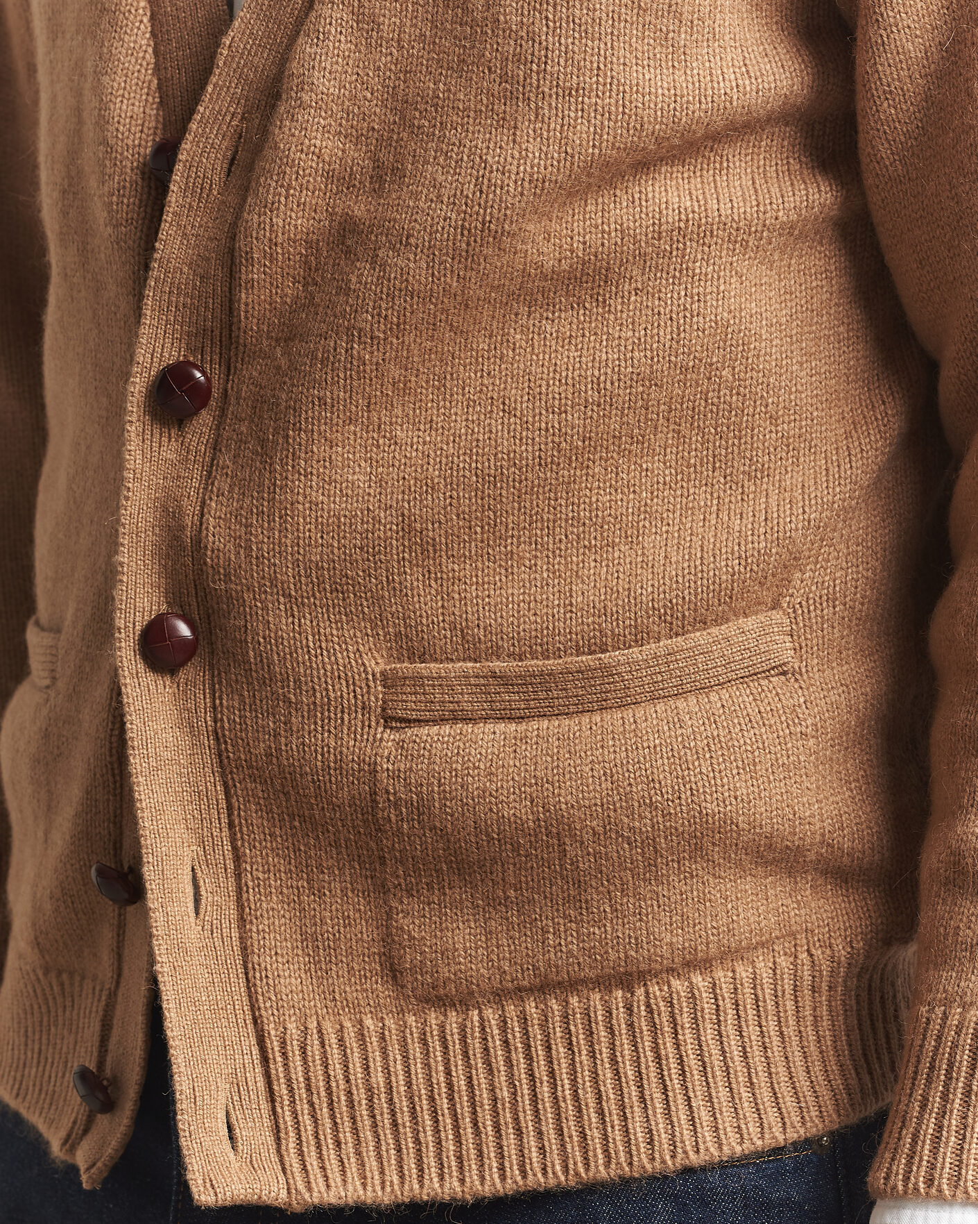 Uomini | Maglieria | William Lockie | Datchet Camelhair Cardigan Natural Brown