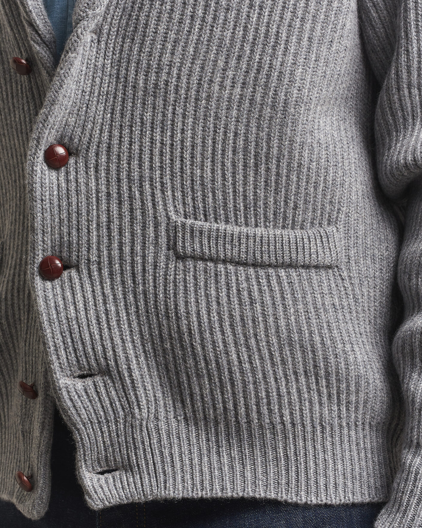 Uomini | Maglieria | William Lockie | Windsor Cashmere Shawl Cardigan Flannel Grey