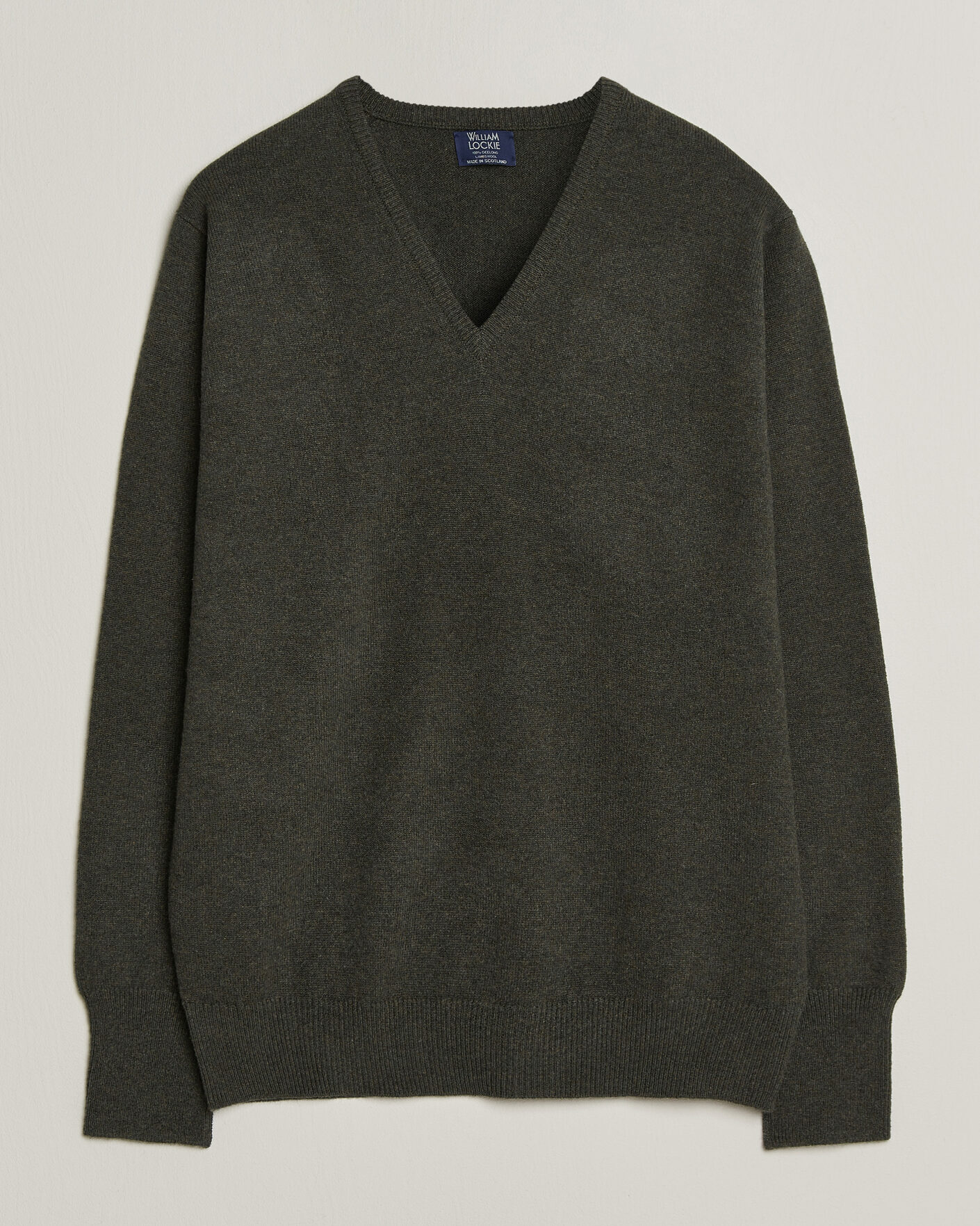 Uomini | Maglieria | William Lockie | Rob Lambswool V-Neck Seaweed