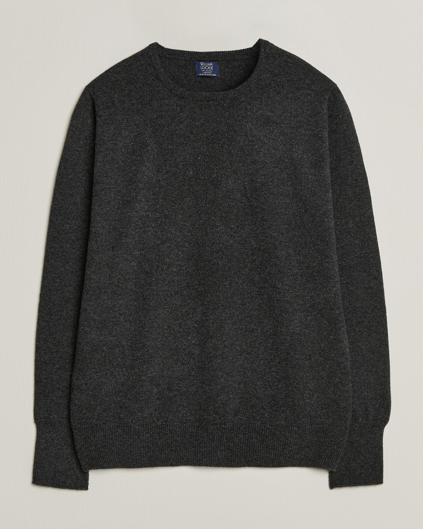 Uomini | Maglieria | William Lockie | Rob Lambswool Crewneck Charcoal