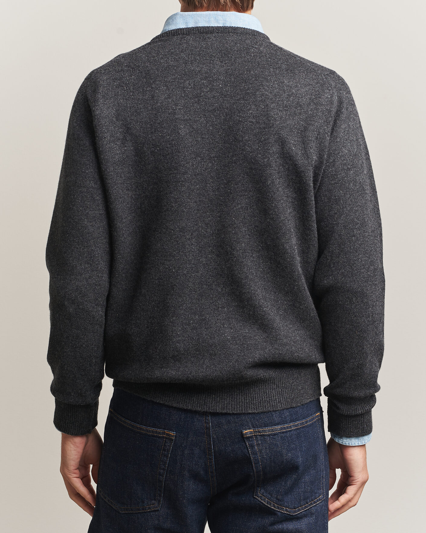 Uomini | Maglieria | William Lockie | Rob Lambswool Crewneck Charcoal
