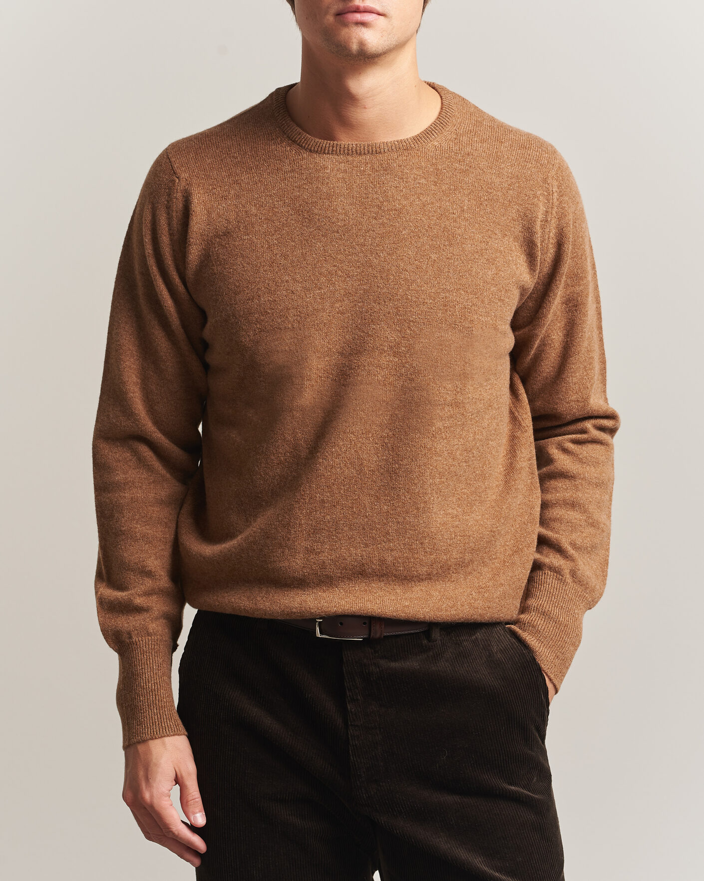 Uomini | Maglieria | William Lockie | Rob Lambswool Crewneck Driftwood