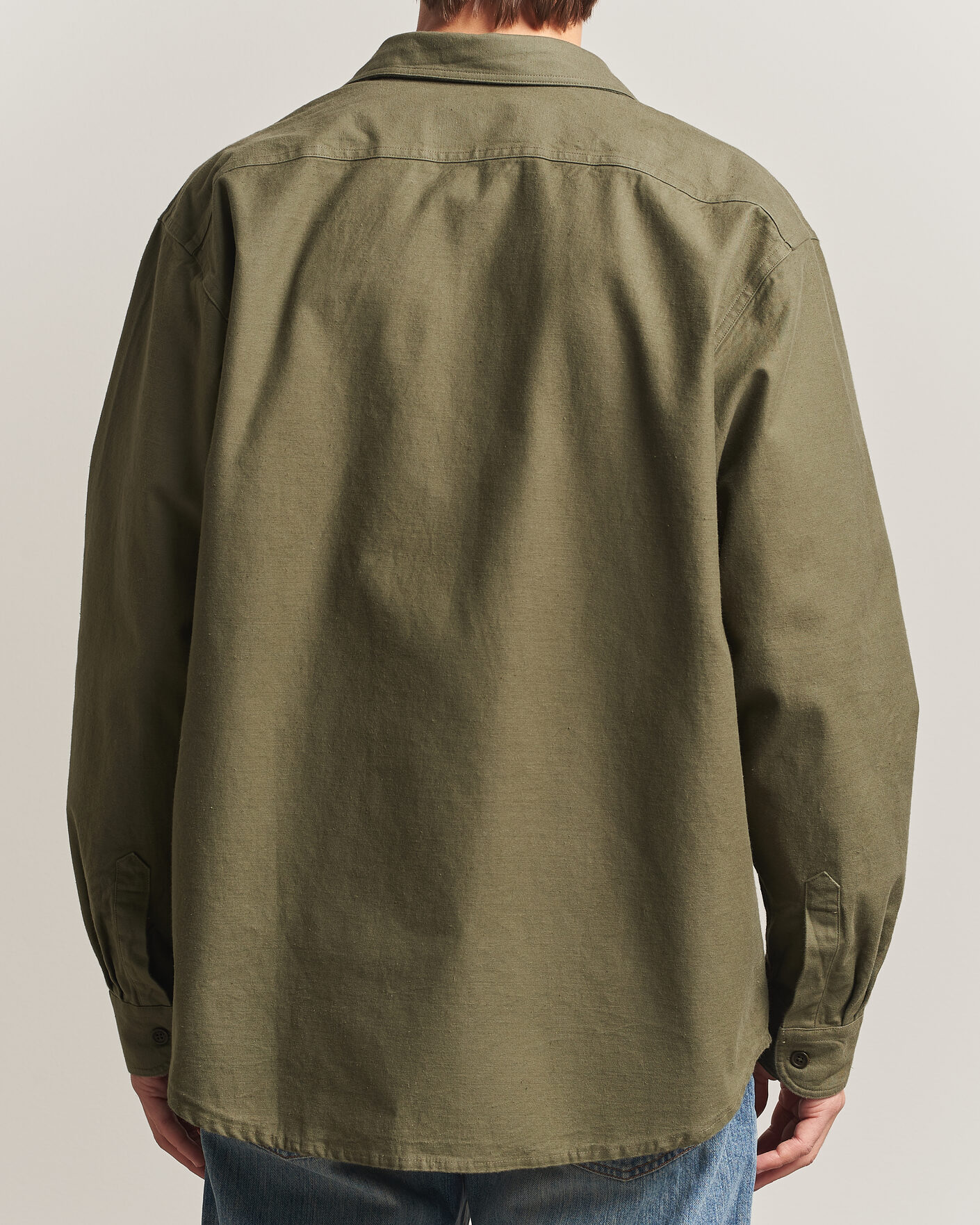 Uomini | Camicie | Nudie Jeans | Julian Worker Shirt Olive Green