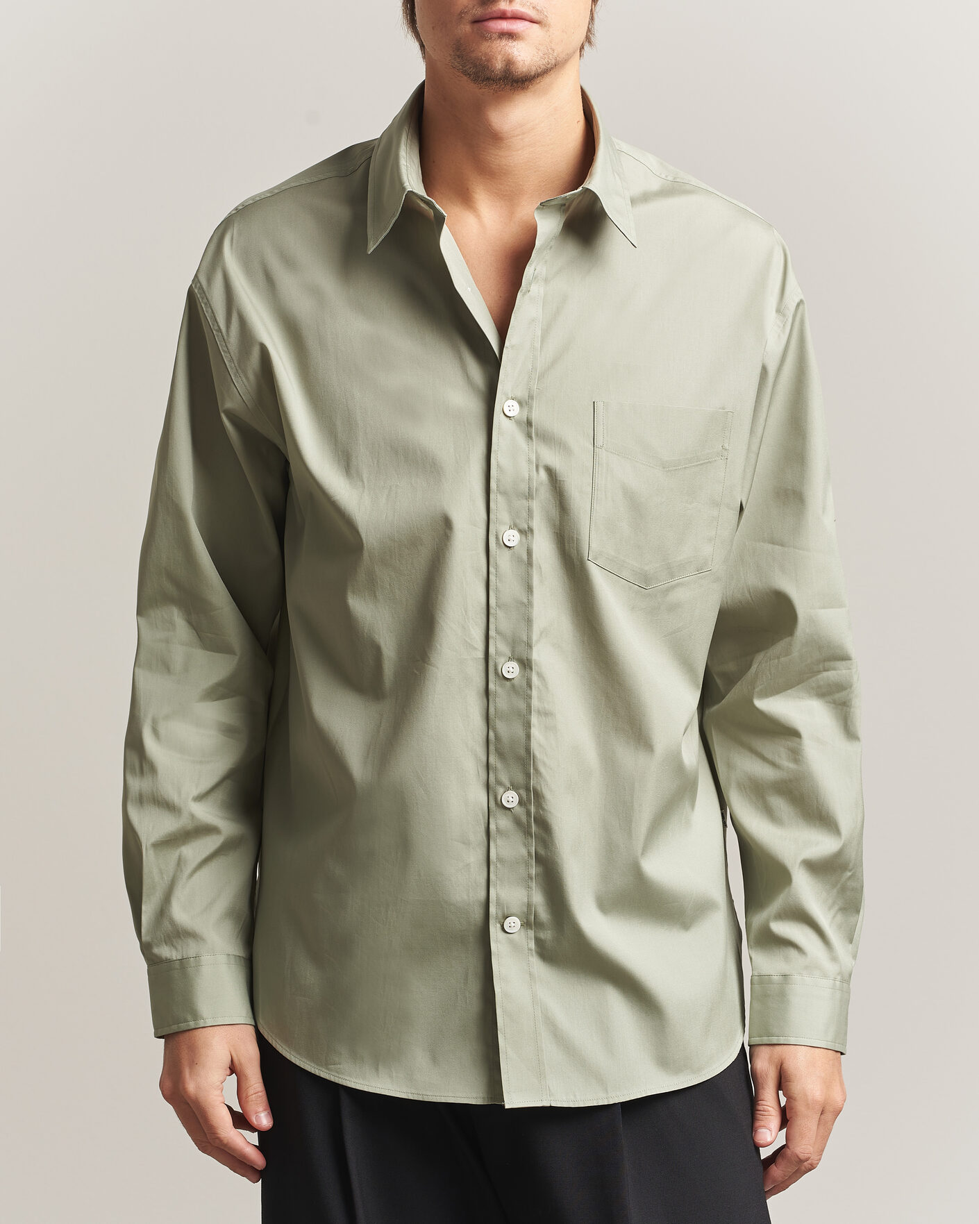 Uomini | Camicie | NN07 | Skyler Relaxed Fit Supima Cotton Shirt Pale Green