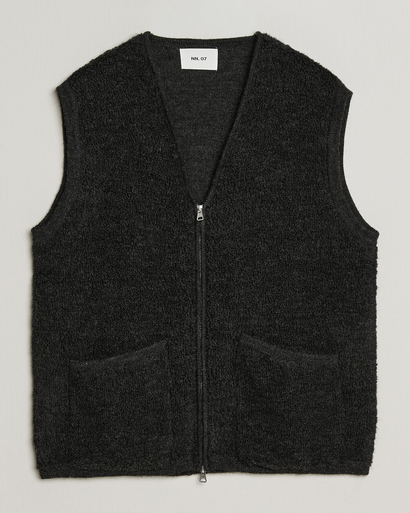 Uomini | Gilet | NN07 | Mads Wool Fleece Vest Antracite Melange