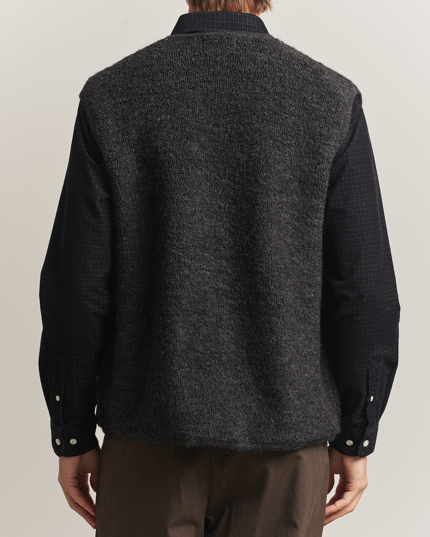 Uomini | Gilet | NN07 | Mads Wool Fleece Vest Antracite Melange