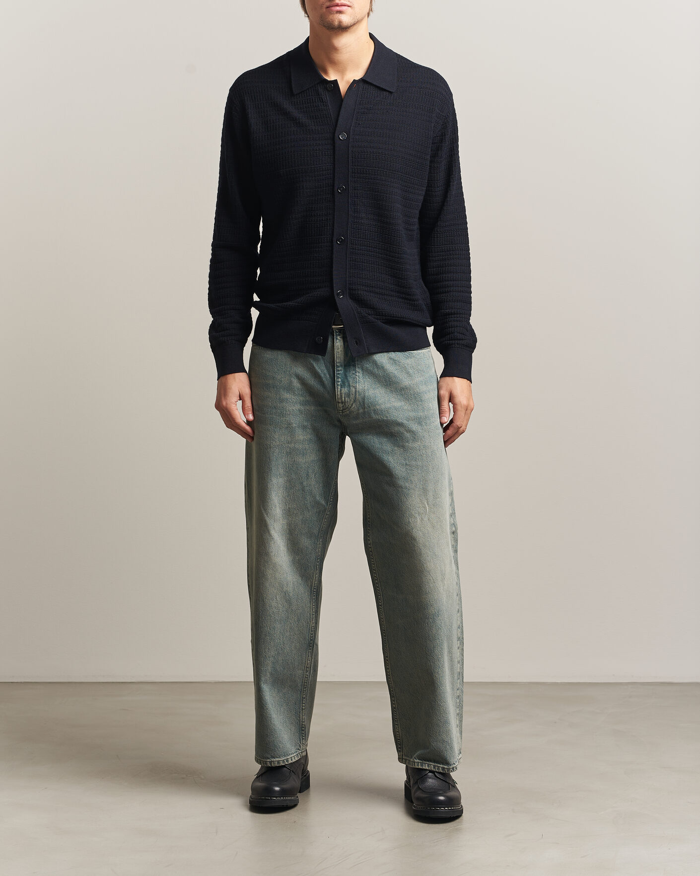 Uomini | Maglieria | NN07 | Nate Wool Knitted Cardigan Deep Navy