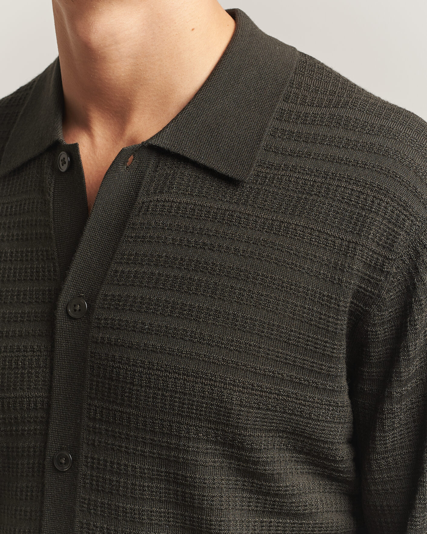 Uomini | Maglieria | NN07 | Nate Wool Knitted Cardigan Dark Army