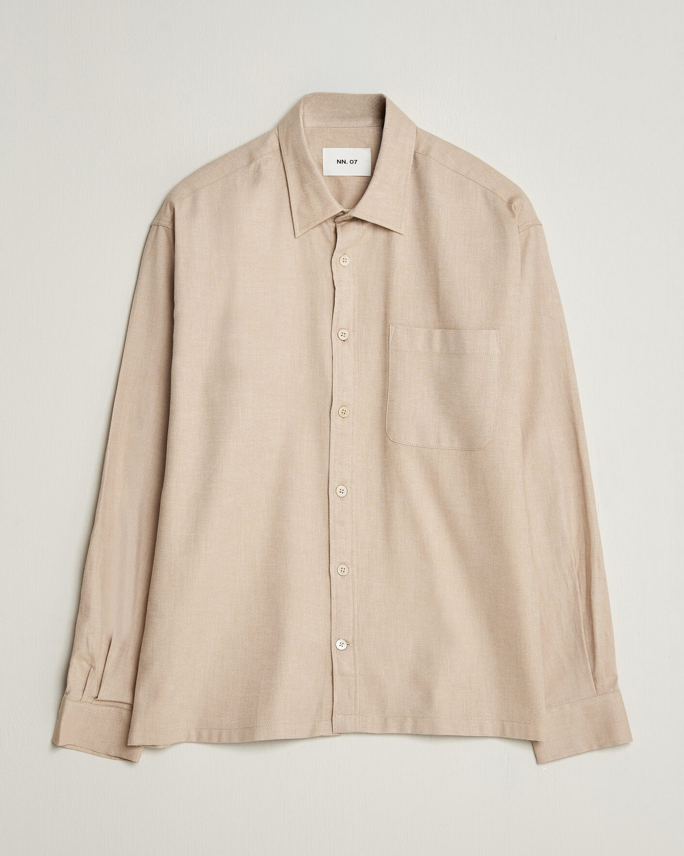 Uomini | Camicie | NN07 | Deon Brushed Light Flannel Shirt Desert Khaki