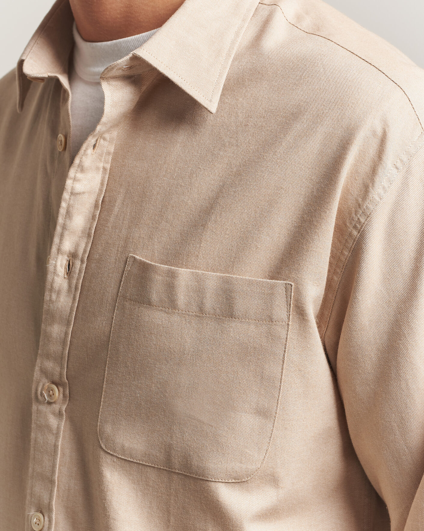 Uomini | Camicie | NN07 | Deon Brushed Light Flannel Shirt Desert Khaki