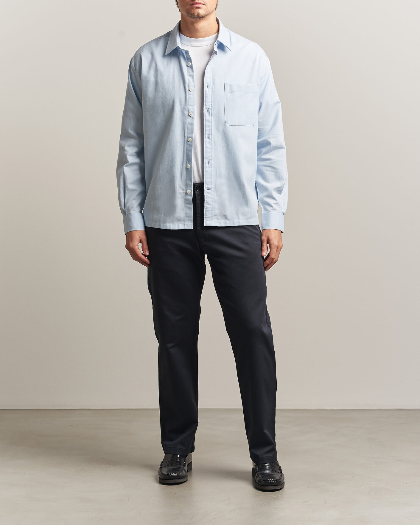 Uomini | Camicie | NN07 | Deon Brushed Light Flannel Shirt Sky Mist