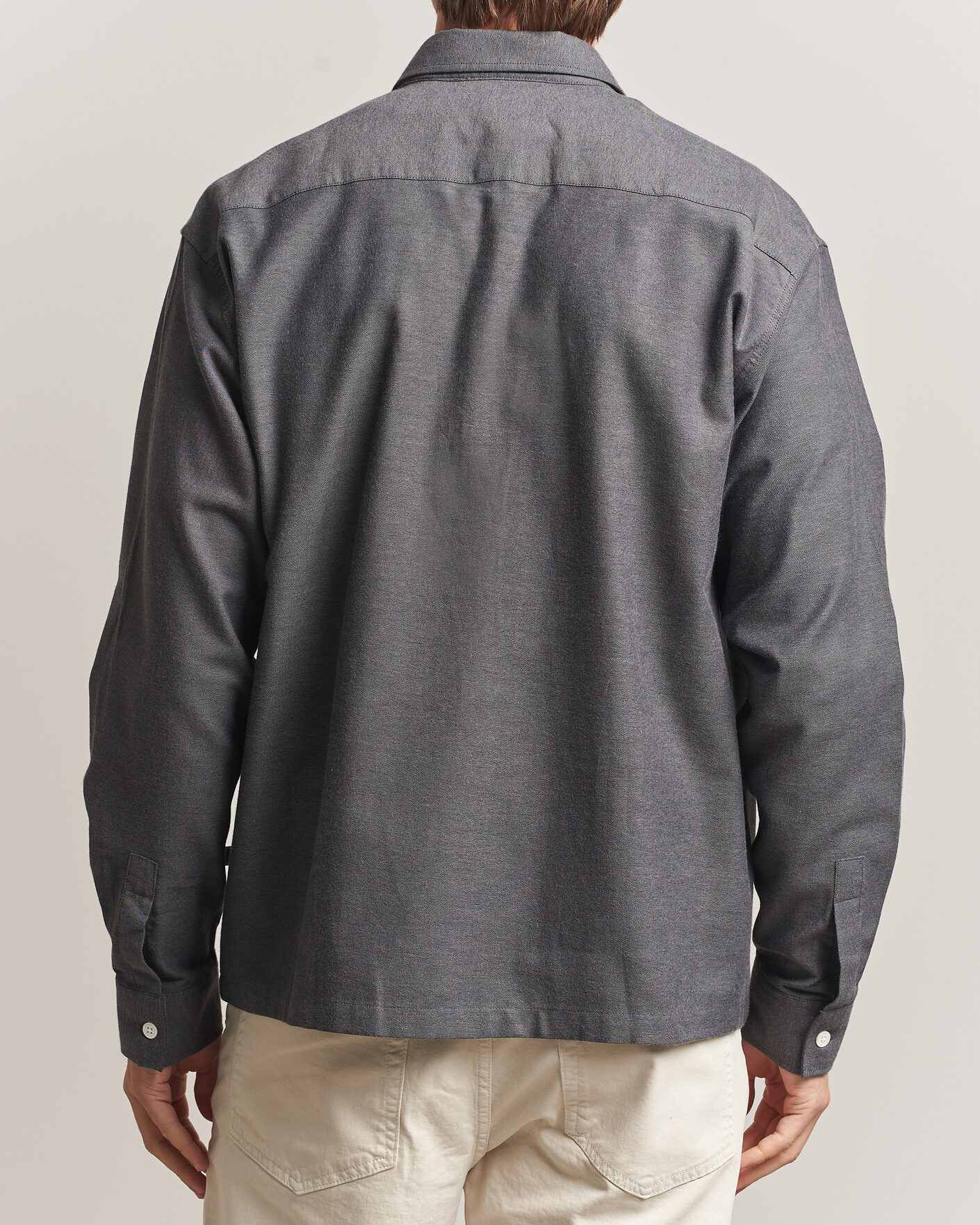Uomini | Camicie | NN07 | Deon Brushed Light Flannel Shirt Dark Grey