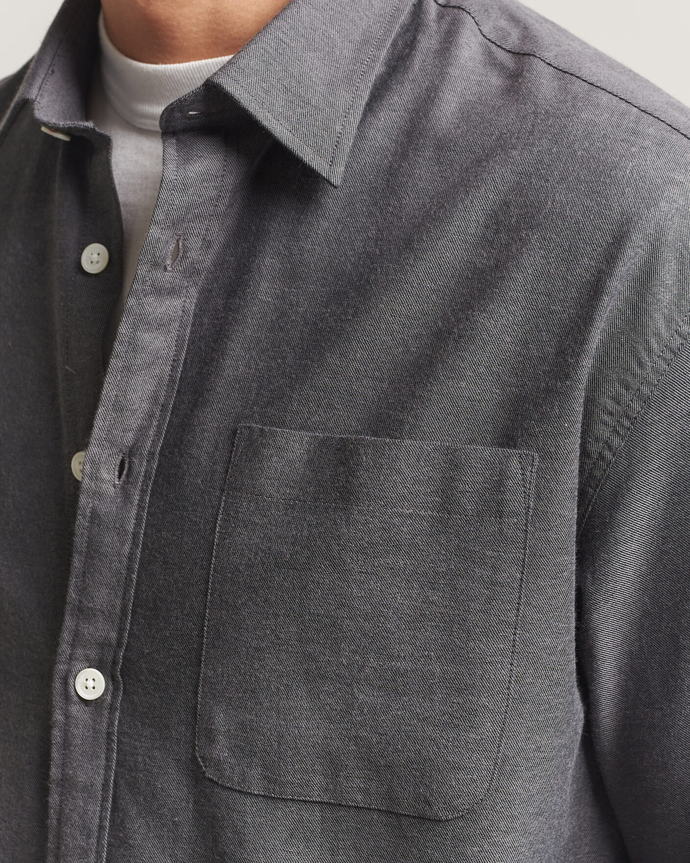 Uomini | Camicie | NN07 | Deon Brushed Light Flannel Shirt Dark Grey