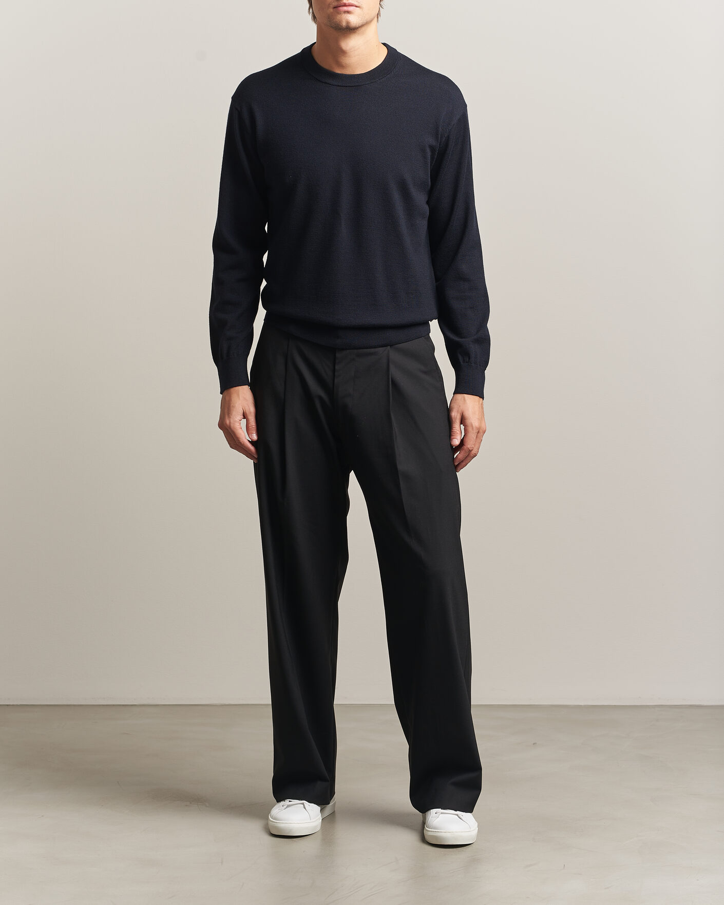 Uomini | Maglieria | NN07 | Nate Wool Knitted Crew Neck Deep Navy