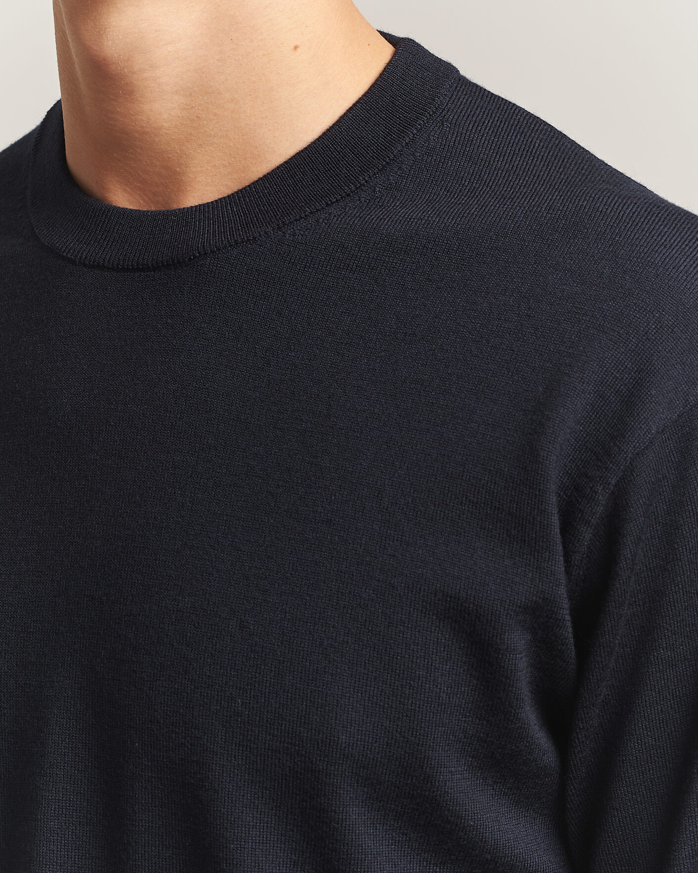Uomini | Maglieria | NN07 | Nate Wool Knitted Crew Neck Deep Navy