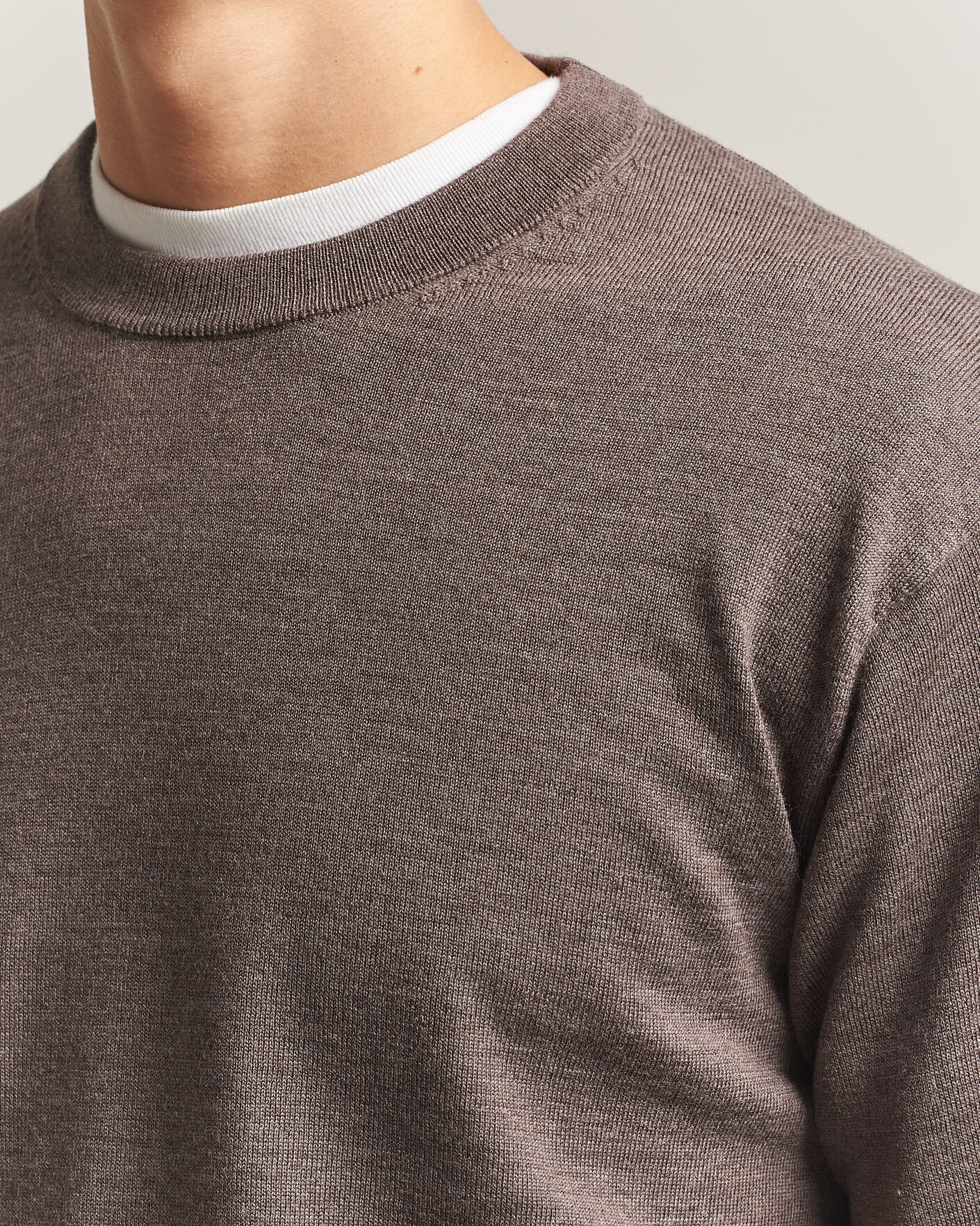 Uomini | Maglieria | NN07 | Nate Wool Knitted Crew Neck Mable Husk