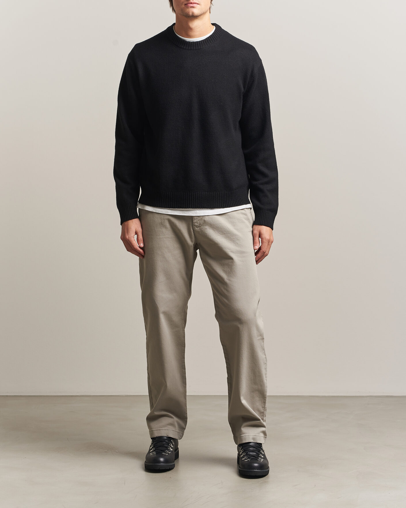 Uomini | Maglieria | NN07 | Russel Wool/Cotton Knitted Sweater Black