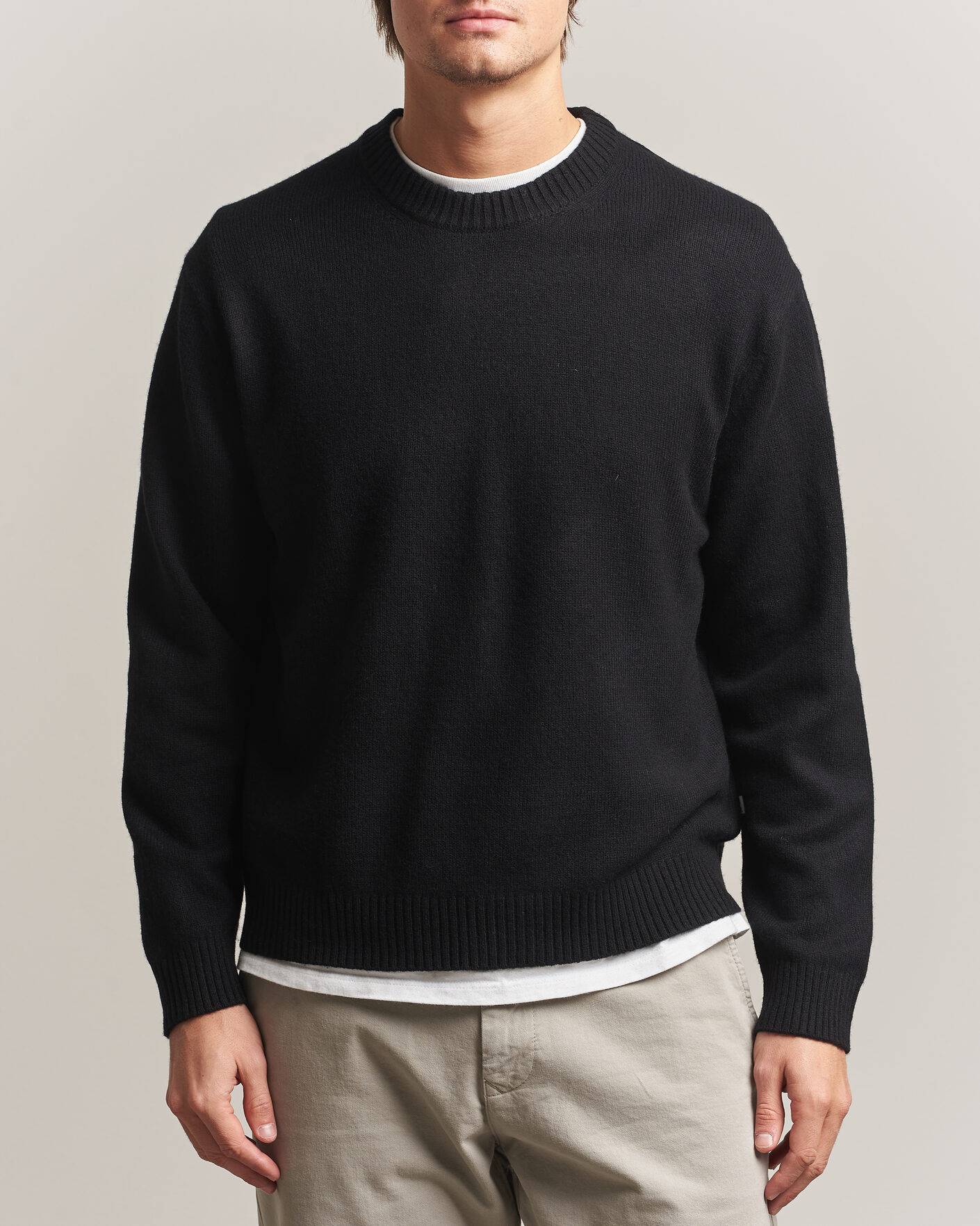 Uomini | Maglieria | NN07 | Russel Wool/Cotton Knitted Sweater Black