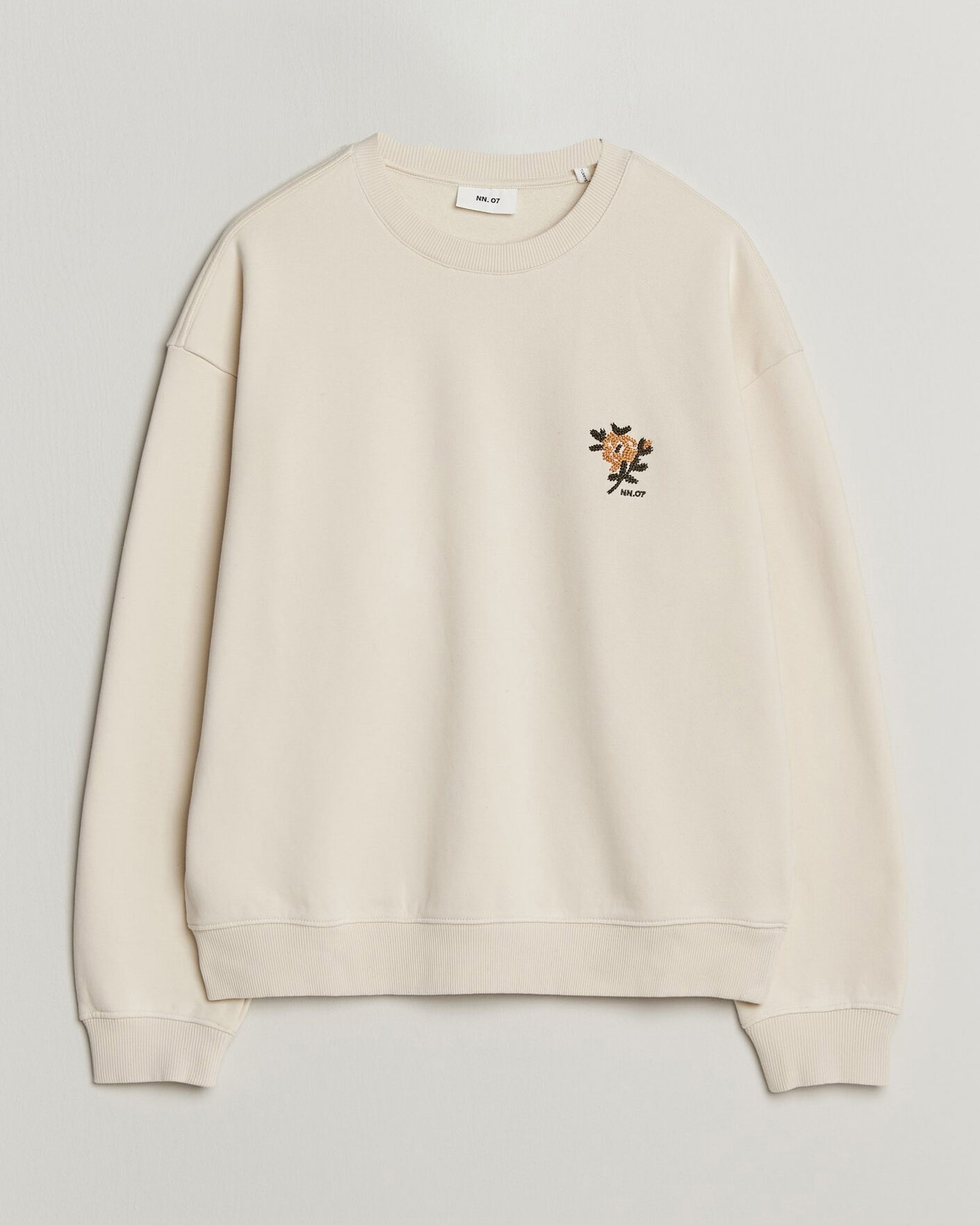Uomini | Maglieria | NN07 | David Embroidered Sweatshirt Ivory