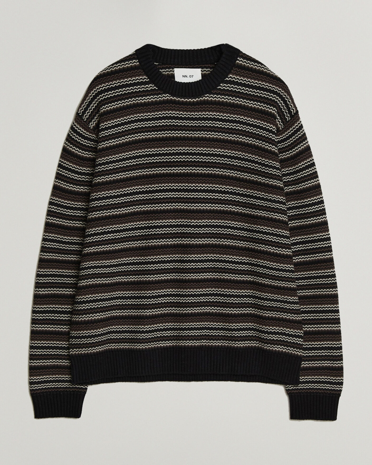 Uomini | Maglieria | NN07 | Russel Wool/Cotton Striped Sweater Black Multi