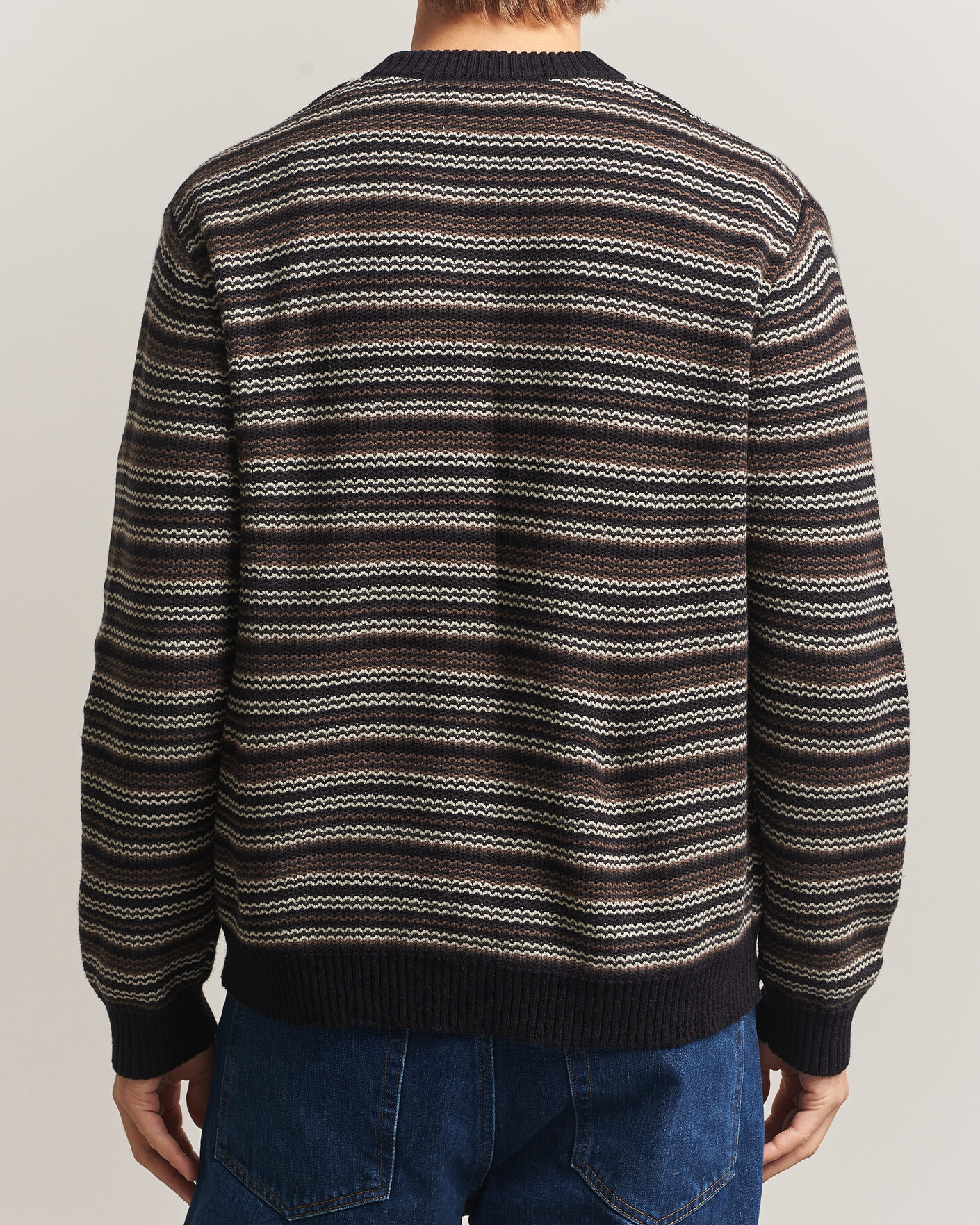 Uomini | Maglieria | NN07 | Russel Wool/Cotton Striped Sweater Black Multi