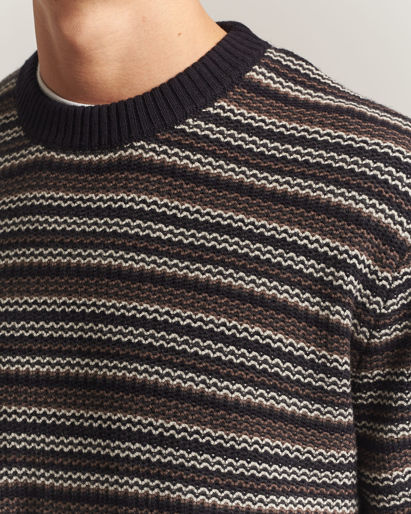 Uomini | Maglieria | NN07 | Russel Wool/Cotton Striped Sweater Black Multi