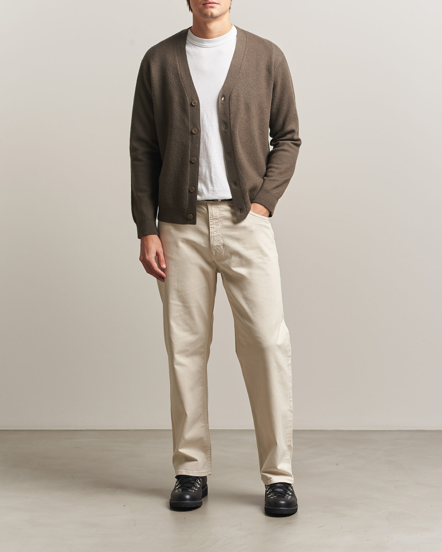 Uomini | Maglieria | NN07 | Jasper Wool Knitted Cardigan Mable Husk